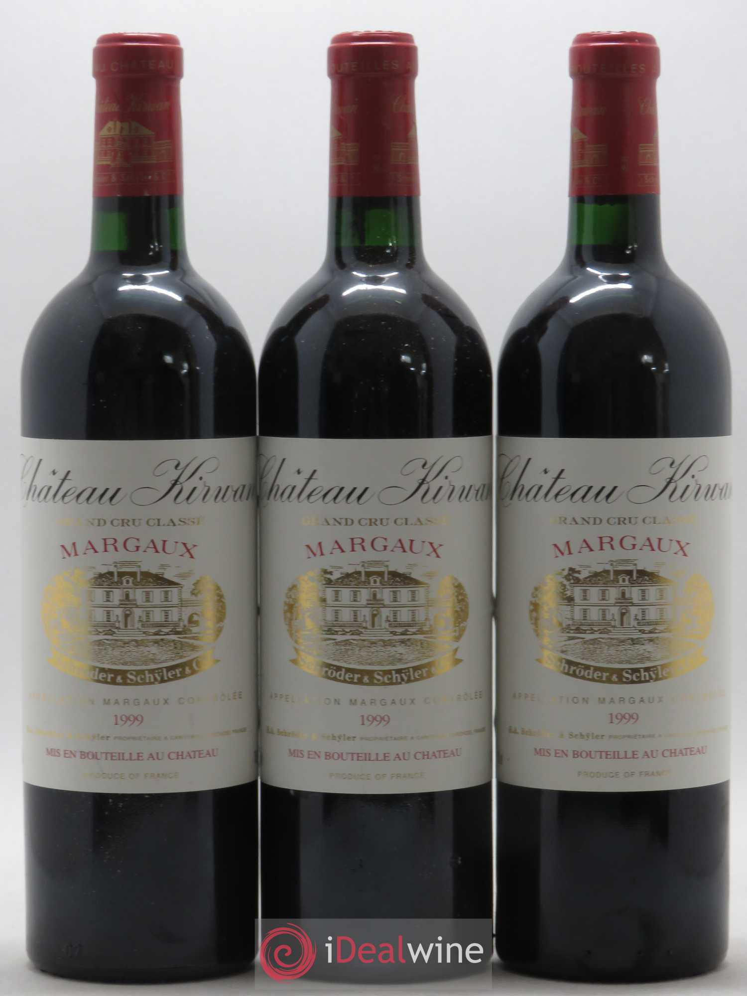 Château Kirwan 3ème Grand Cru Classé 1999 - Lot de 3 bouteilles - 0
