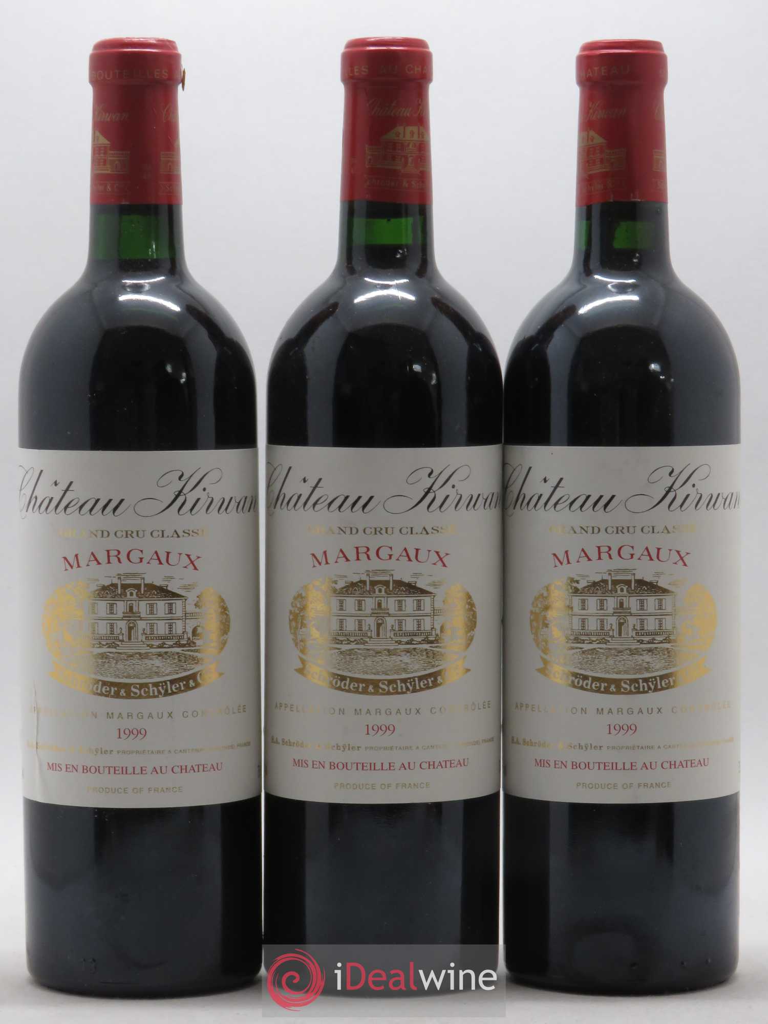 Château Kirwan 3ème Grand Cru Classé 1999 - Lot de 3 bouteilles - 0
