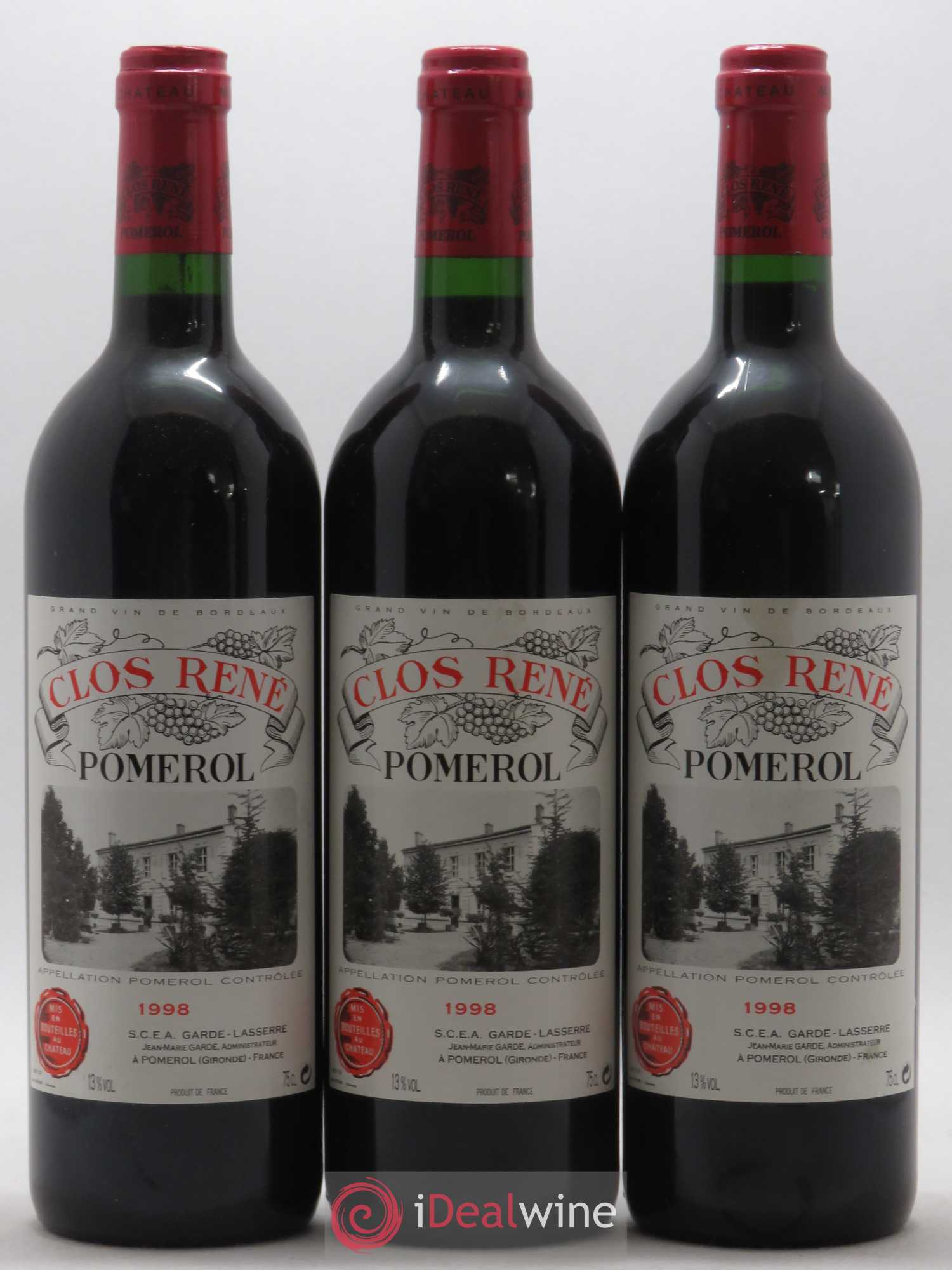 Clos René 1998 - Lot of 3 bottles - 0