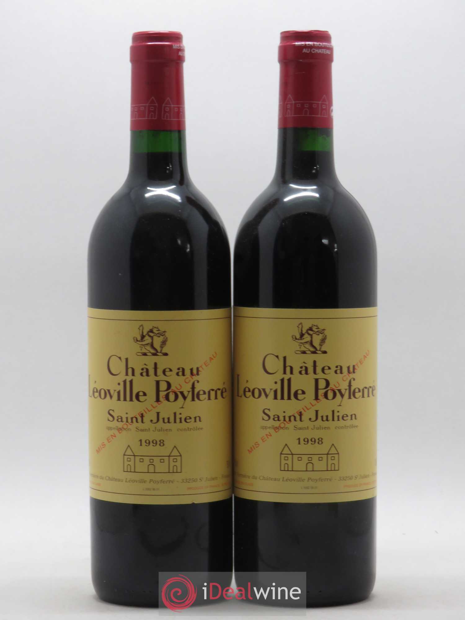 Château Léoville Poyferré 2ème Grand Cru Classé 1998 - Lot de 2 bouteilles - 0