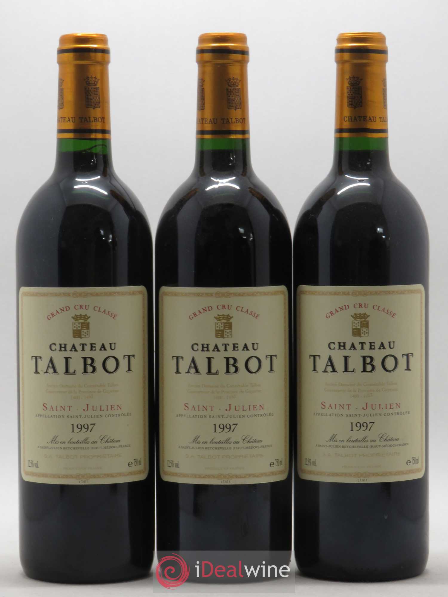 Château Talbot 4ème Grand Cru Classé 1997 - Lot de 3 bouteilles - 0