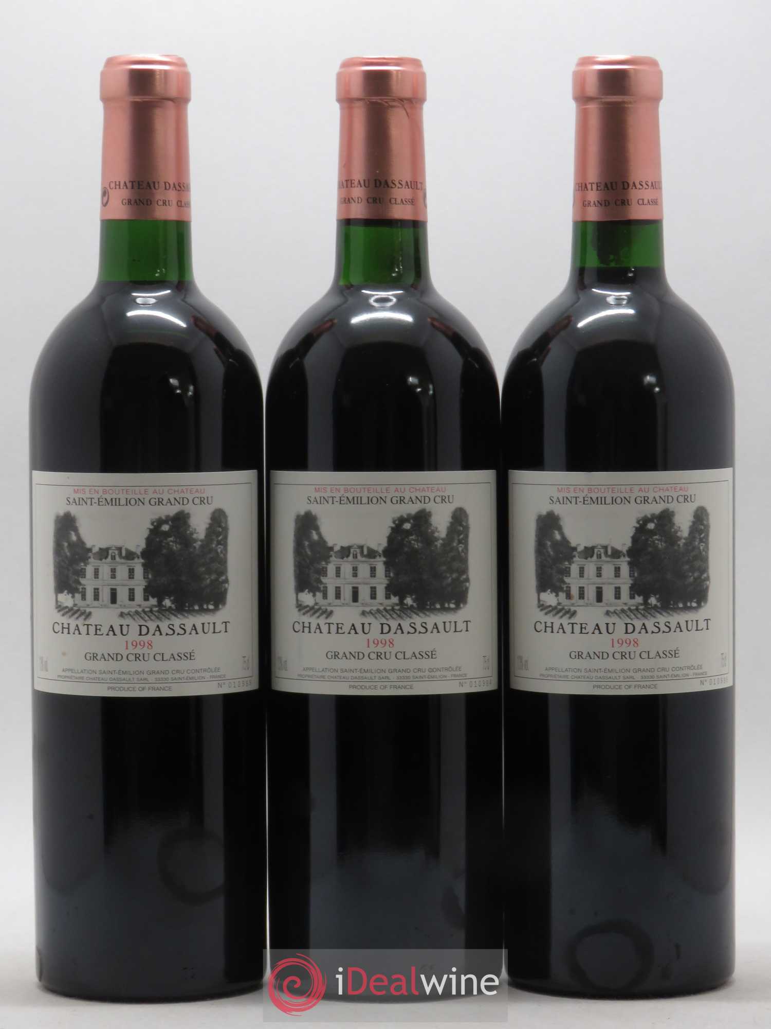 Château Dassault Grand Cru Classé 1998 - Lot de 3 bouteilles - 0