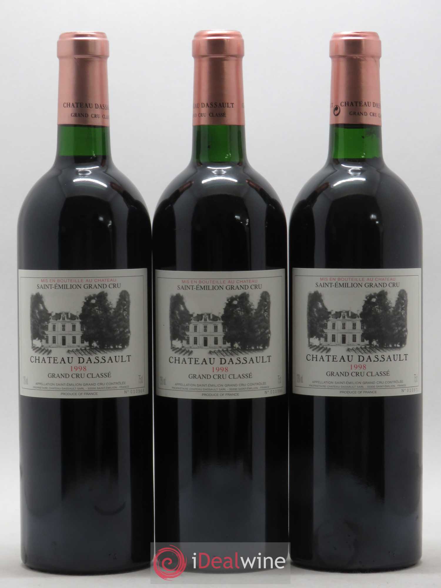 Château Dassault Grand Cru Classé 1998 - Lot de 3 bouteilles - 0