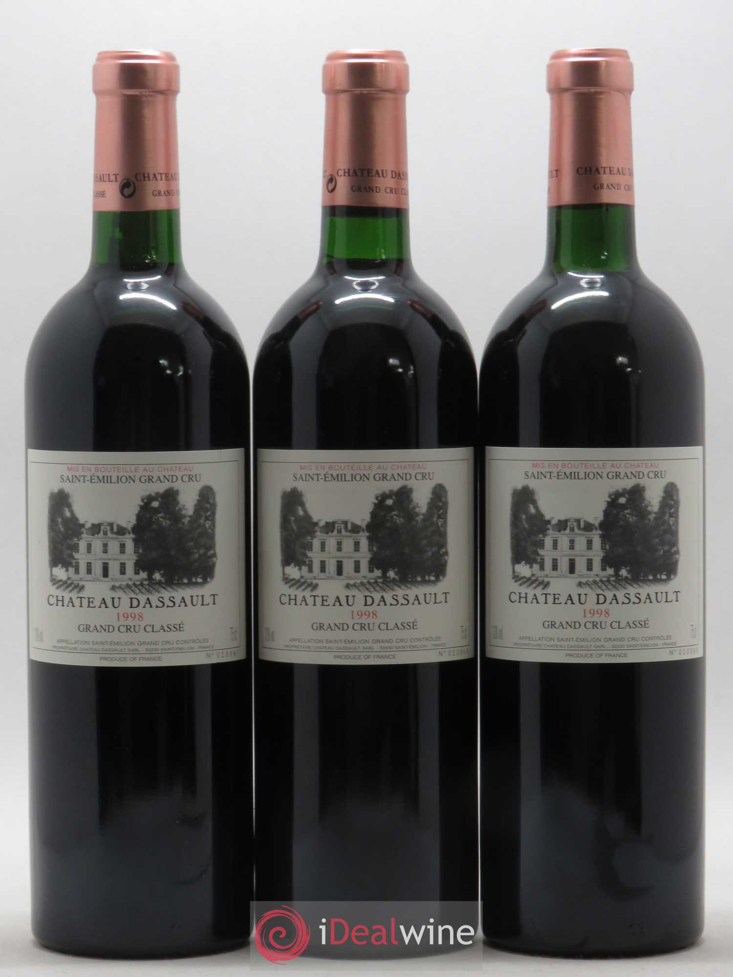 Château Dassault Grand Cru Classé 1998 - Lot de 3 bouteilles - 0