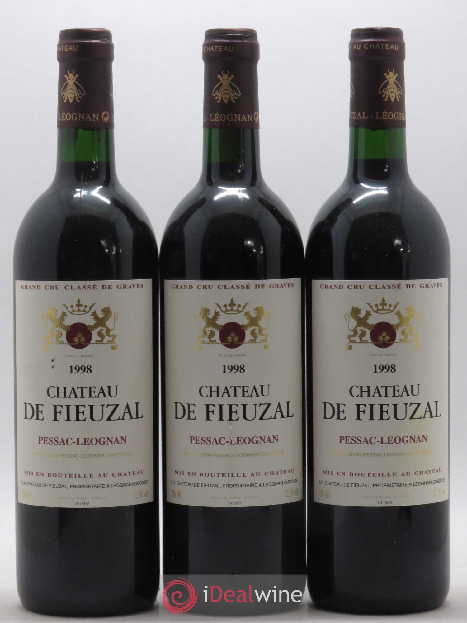 Château de Fieuzal Cru Classé de Graves 1998 - Lot de 3 bouteilles - 0