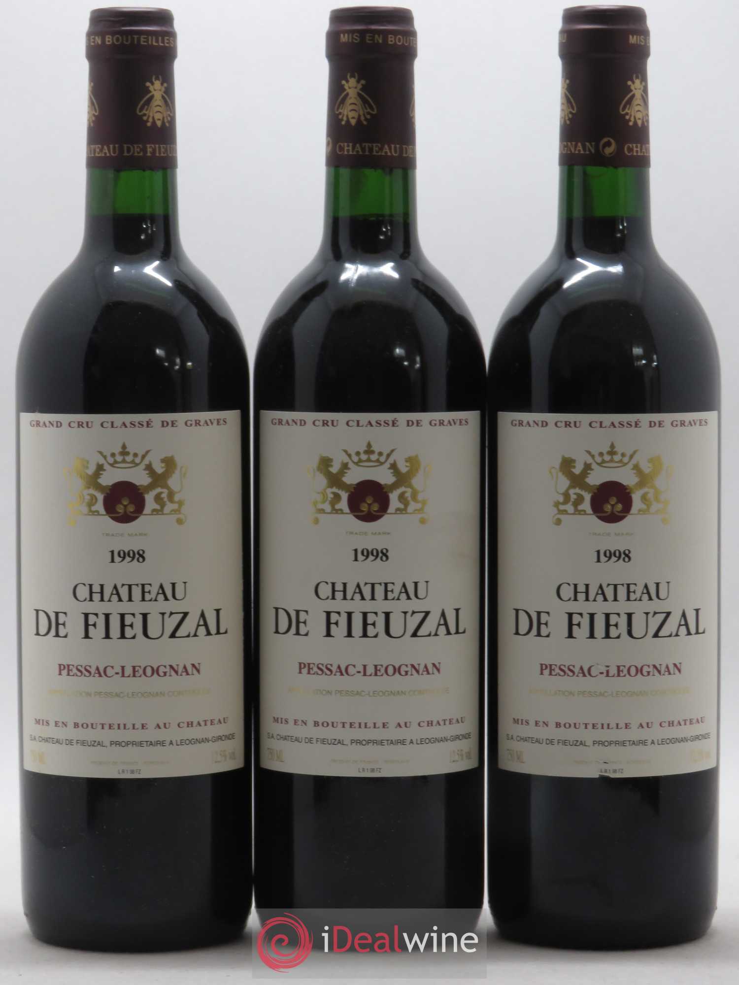 Château de Fieuzal Cru Classé de Graves 1998 - Lot de 3 bouteilles - 0