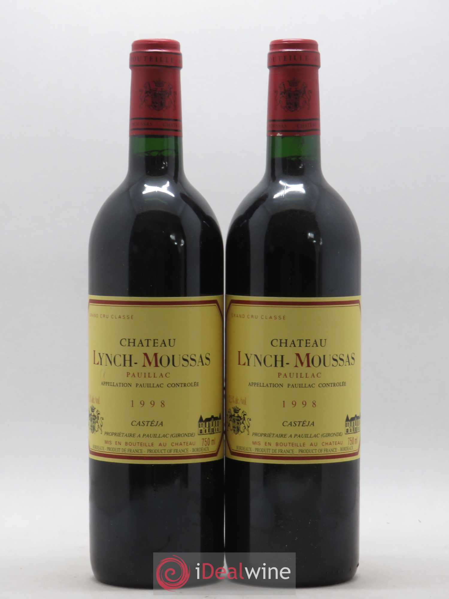 Château Lynch Moussas 5ème Grand Cru Classé 1998 - Lot de 2 bouteilles - 0