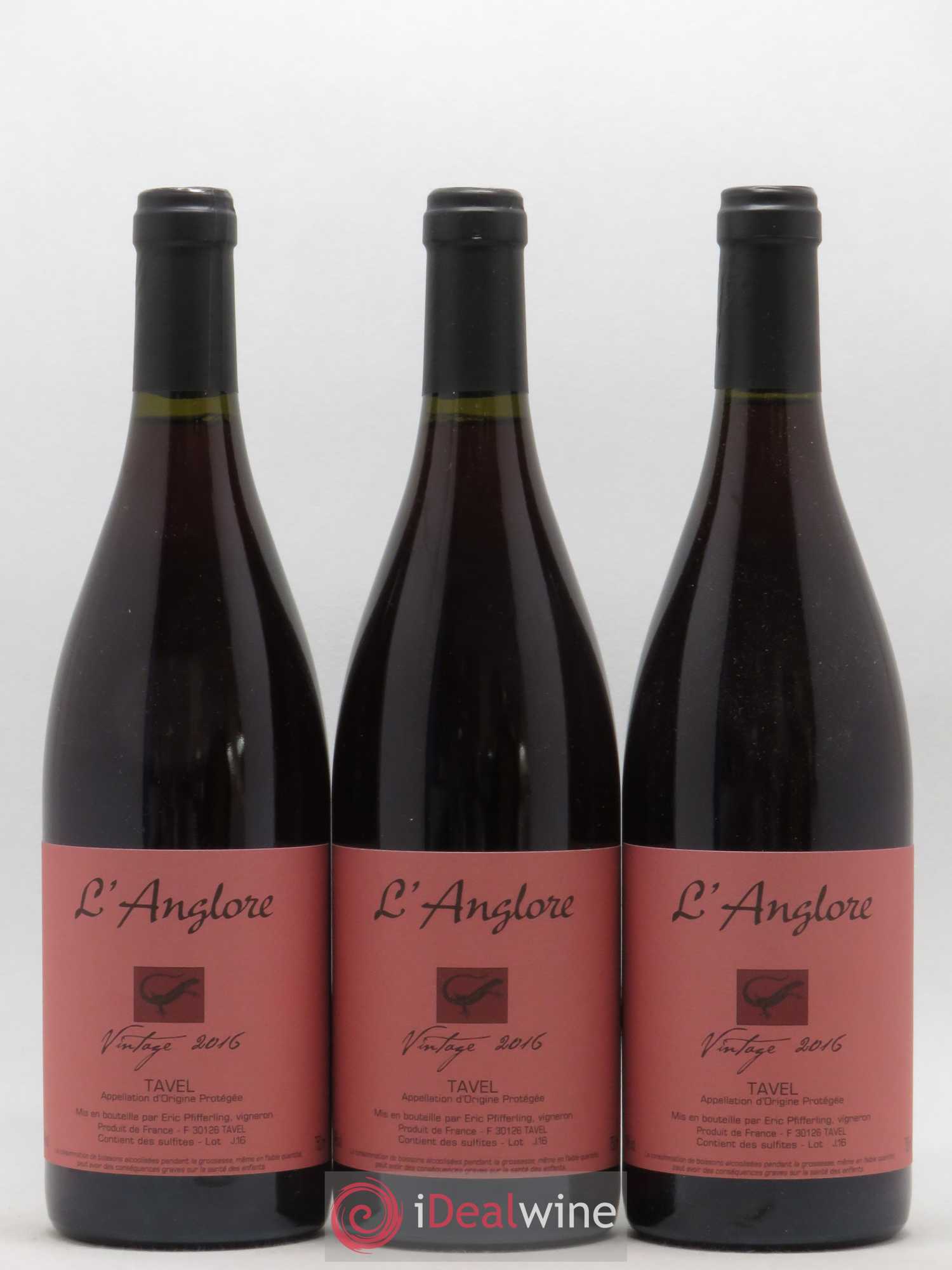 Tavel Vintage L'Anglore 2016 - Lot de 3 bouteilles - 0
