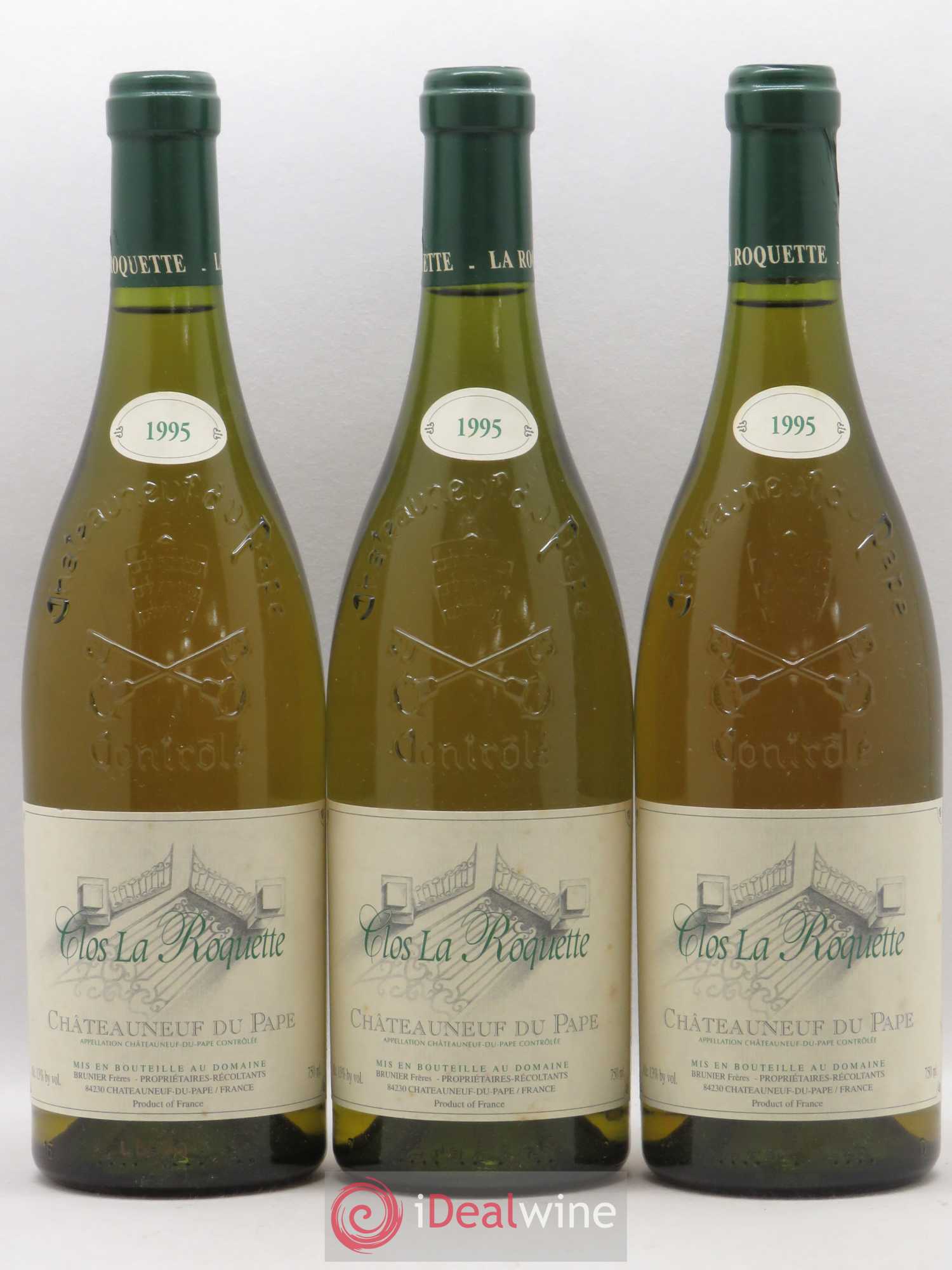 Châteauneuf-du-Pape La Roquète - Anciennement La Roquette (Domaine de) Clos de La Roquète Vignobles Brunier 1995 - Lot de 3 bouteilles - 0