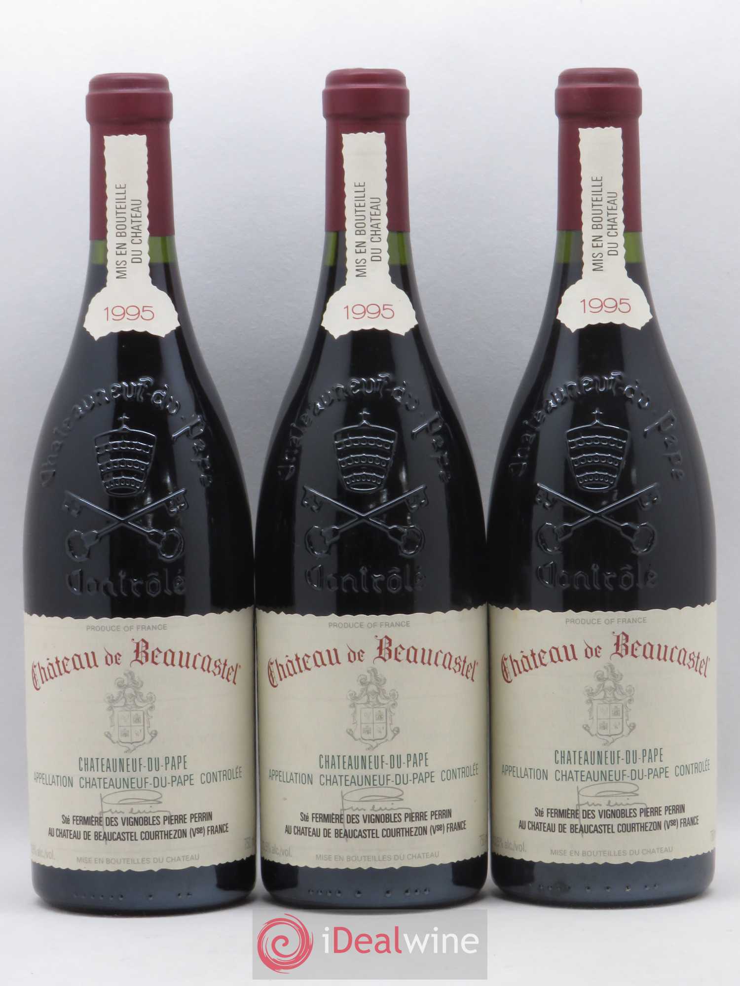 Châteauneuf-du-Pape Château de Beaucastel Famille Perrin 1995 - Lot de 3 bouteilles - 0