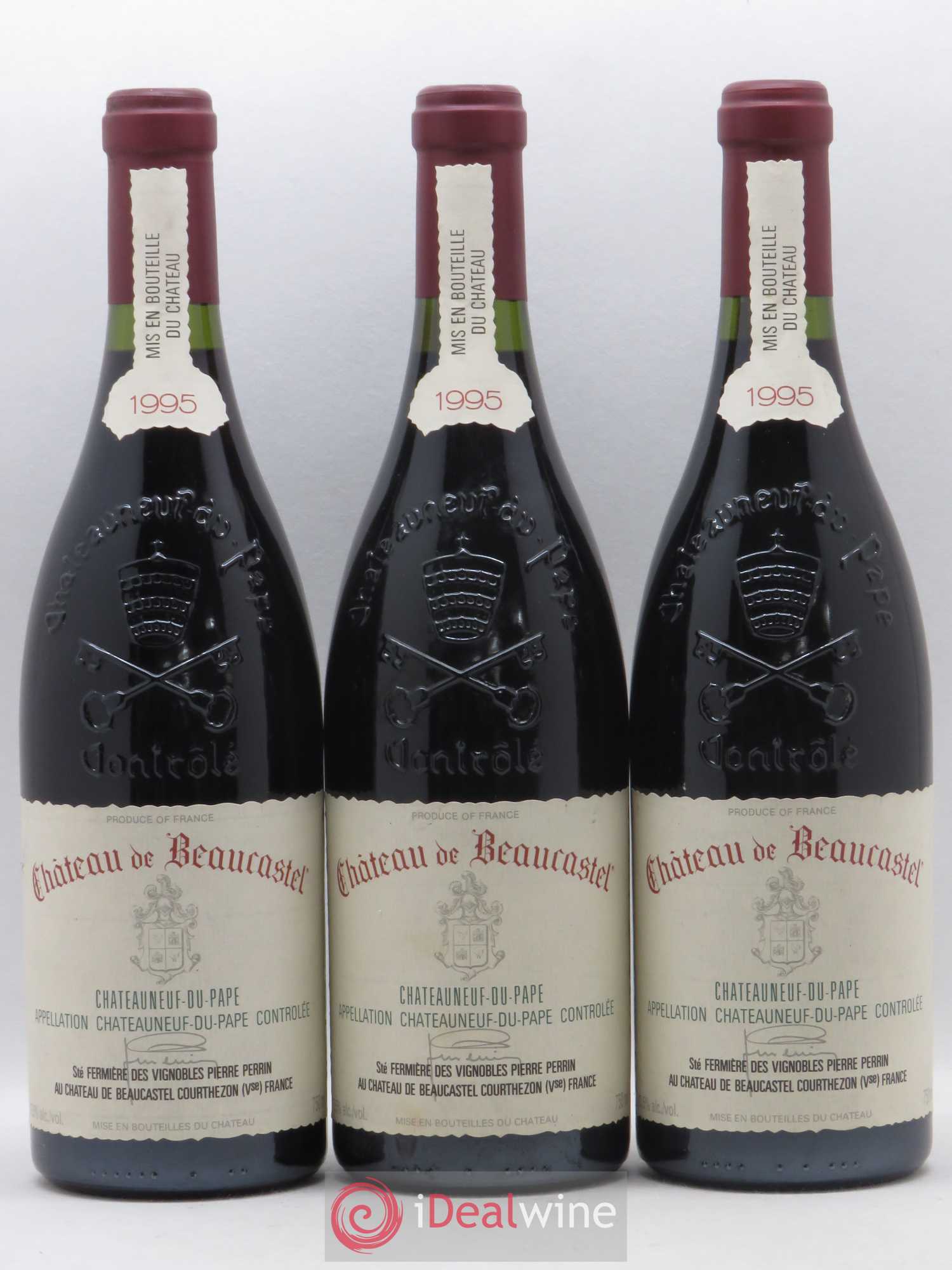 Châteauneuf-du-Pape Château de Beaucastel Famille Perrin 1995 - Lot de 3 bouteilles - 0