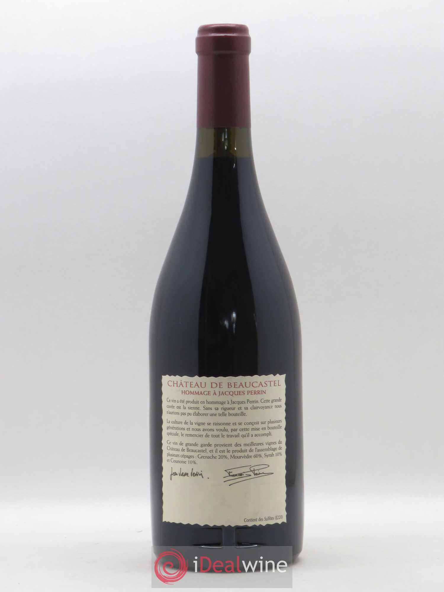 Châteauneuf-du-Pape Château de Beaucastel Hommage à Jacques Perrin Famille Perrin 2001 - Lot de 1 bouteille - 1