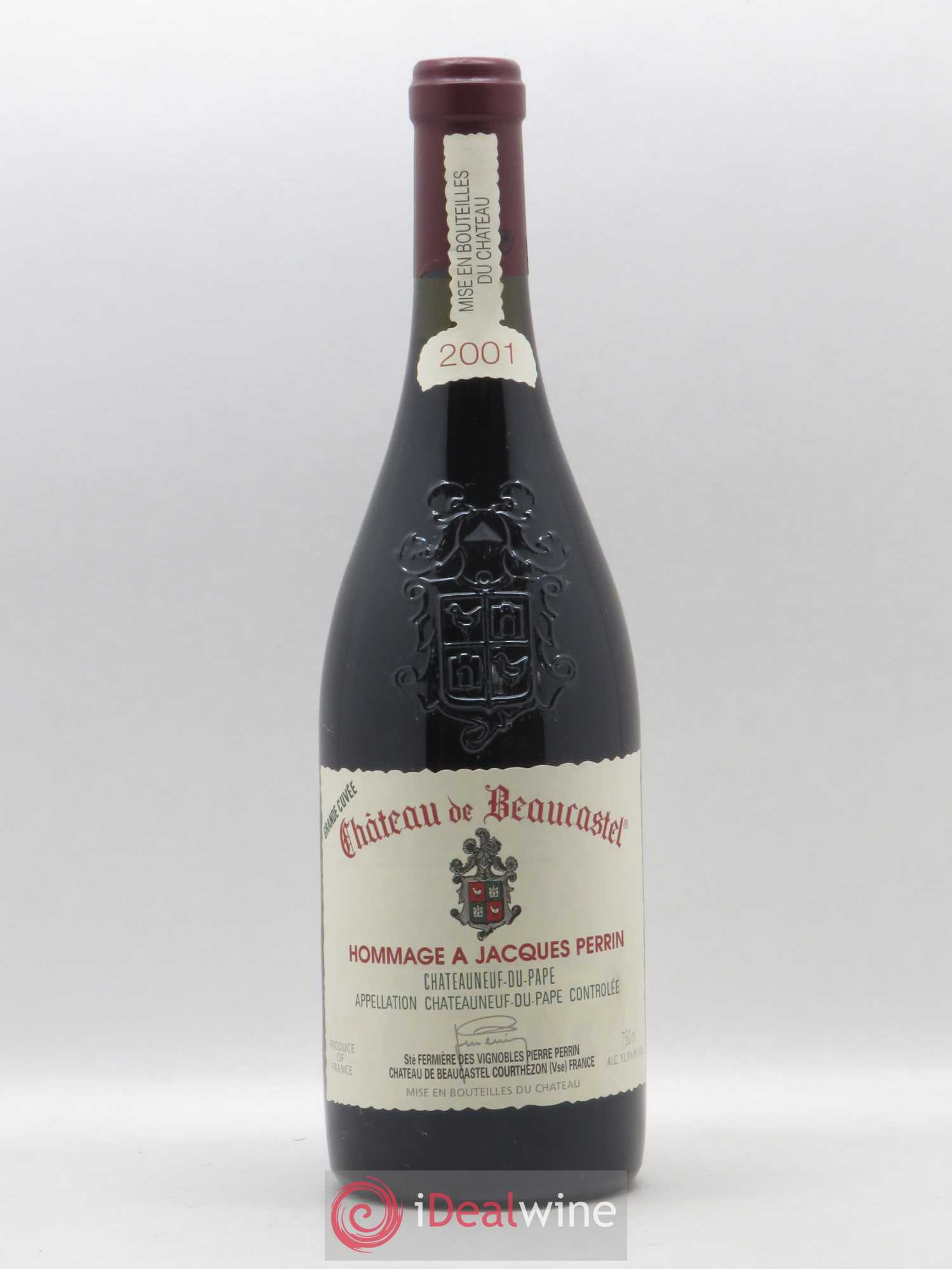 Châteauneuf-du-Pape Château de Beaucastel Hommage à Jacques Perrin Famille Perrin 2001 - Lot de 1 bouteille - 0