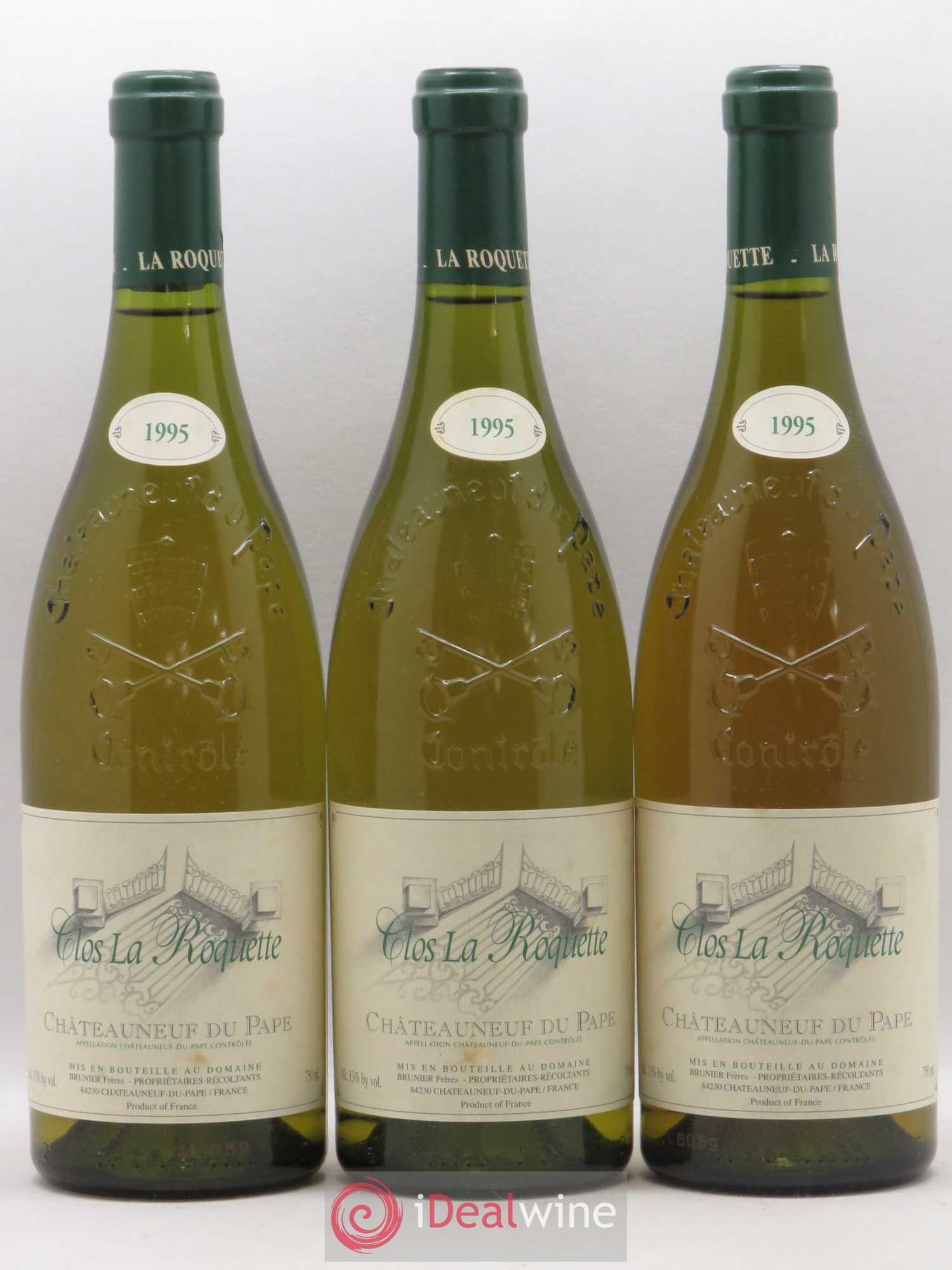 Châteauneuf-du-Pape La Roquète - Anciennement La Roquette (Domaine de) Clos de La Roquète Vignobles Brunier 1995 - Lot de 3 bouteilles - 0