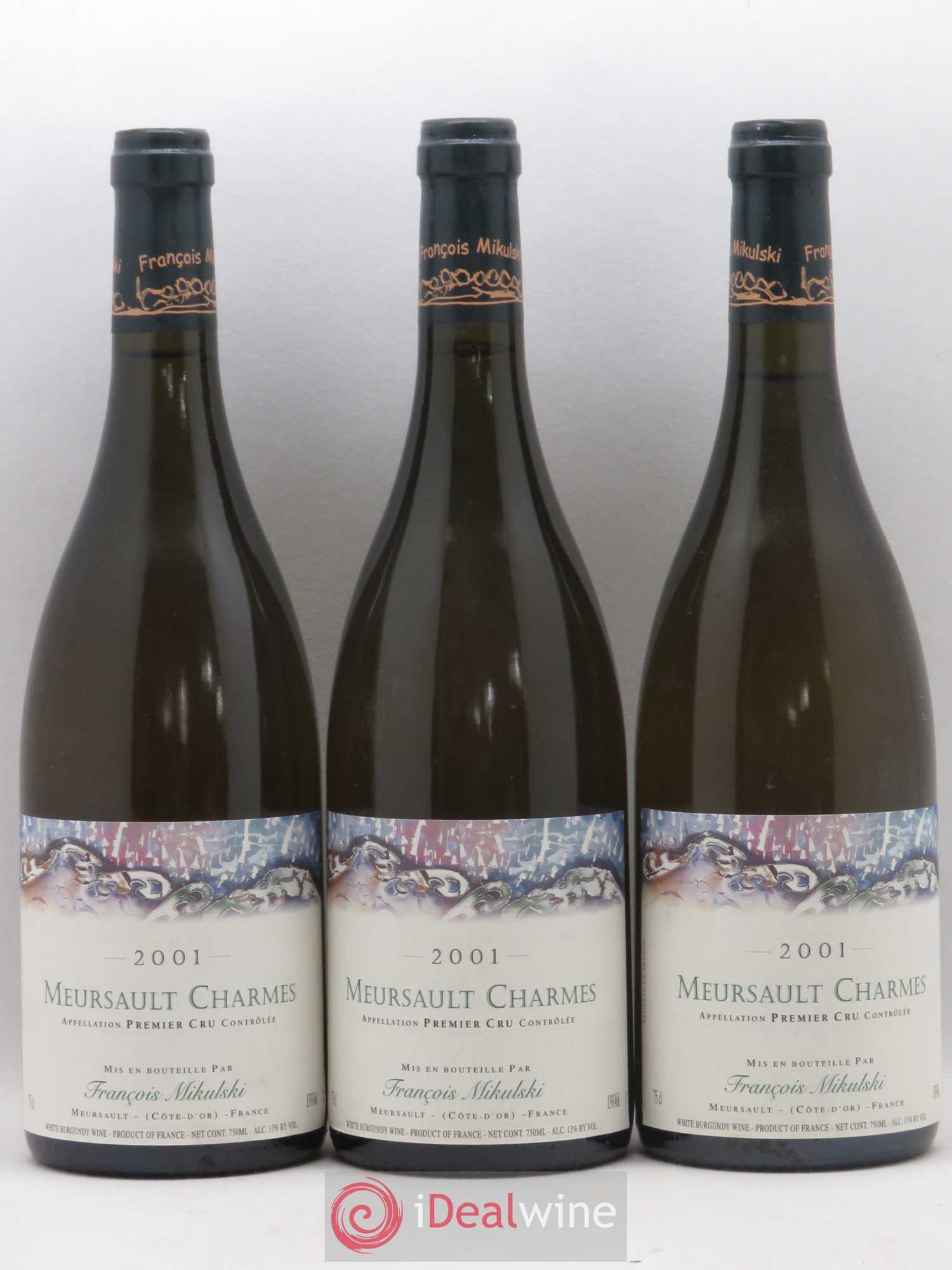 Meursault 1er Cru Charmes François Mikulski 2001 - Lot de 3 bouteilles - 0