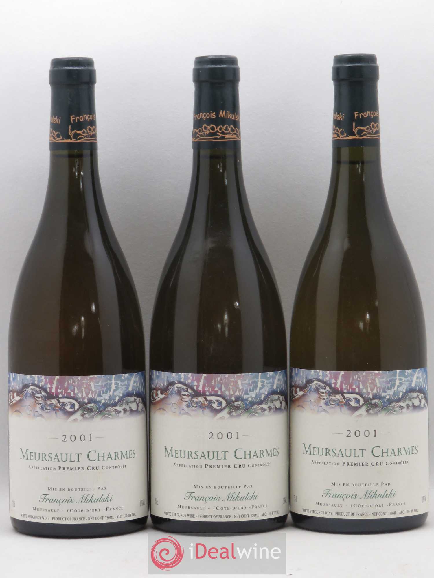 Meursault 1er Cru Charmes François Mikulski 2001 - Lot de 3 bouteilles - 0