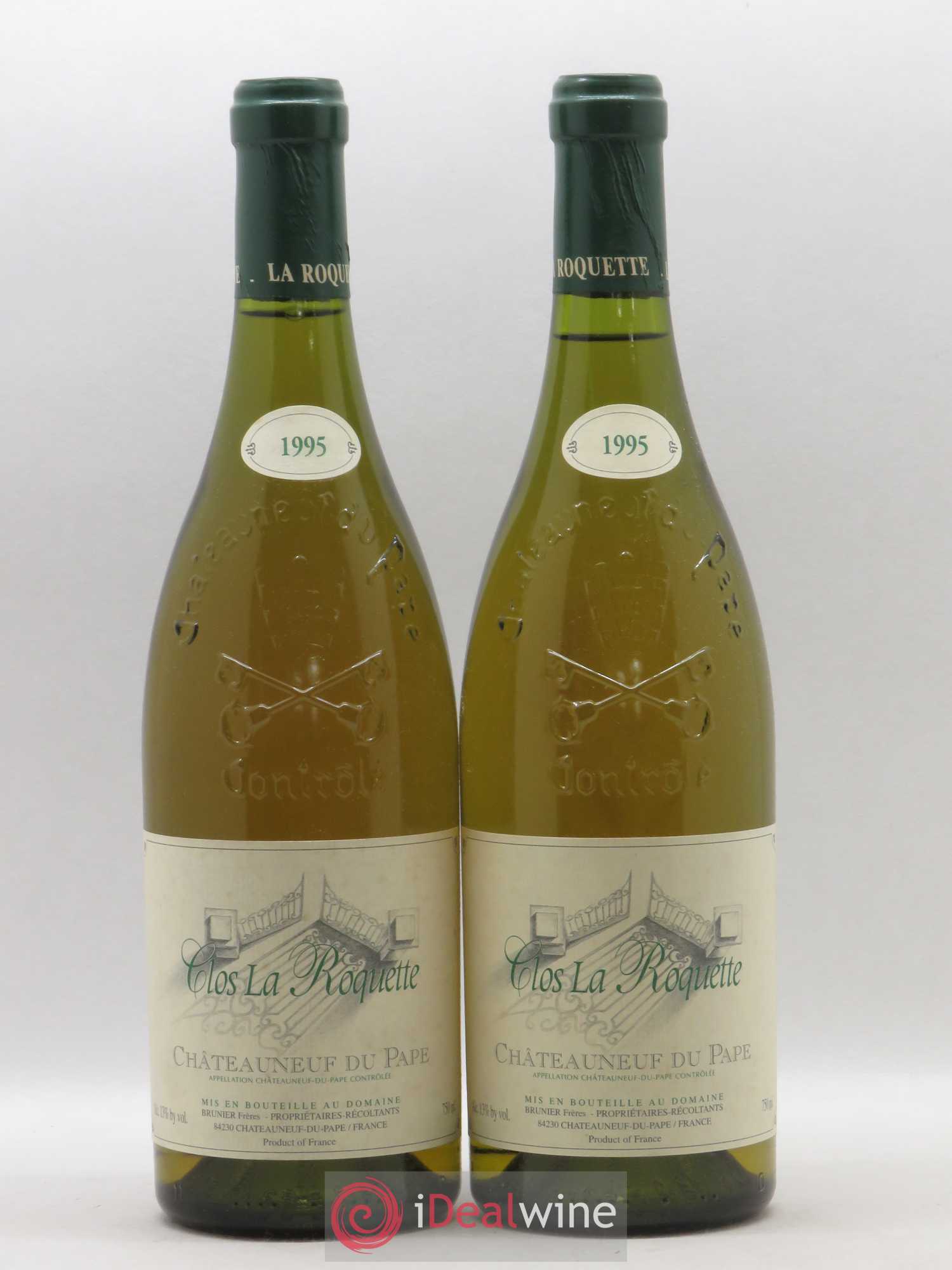 Châteauneuf-du-Pape La Roquète - Anciennement La Roquette (Domaine de) Clos de La Roquète Vignobles Brunier 1995 - Lot de 2 bouteilles - 0