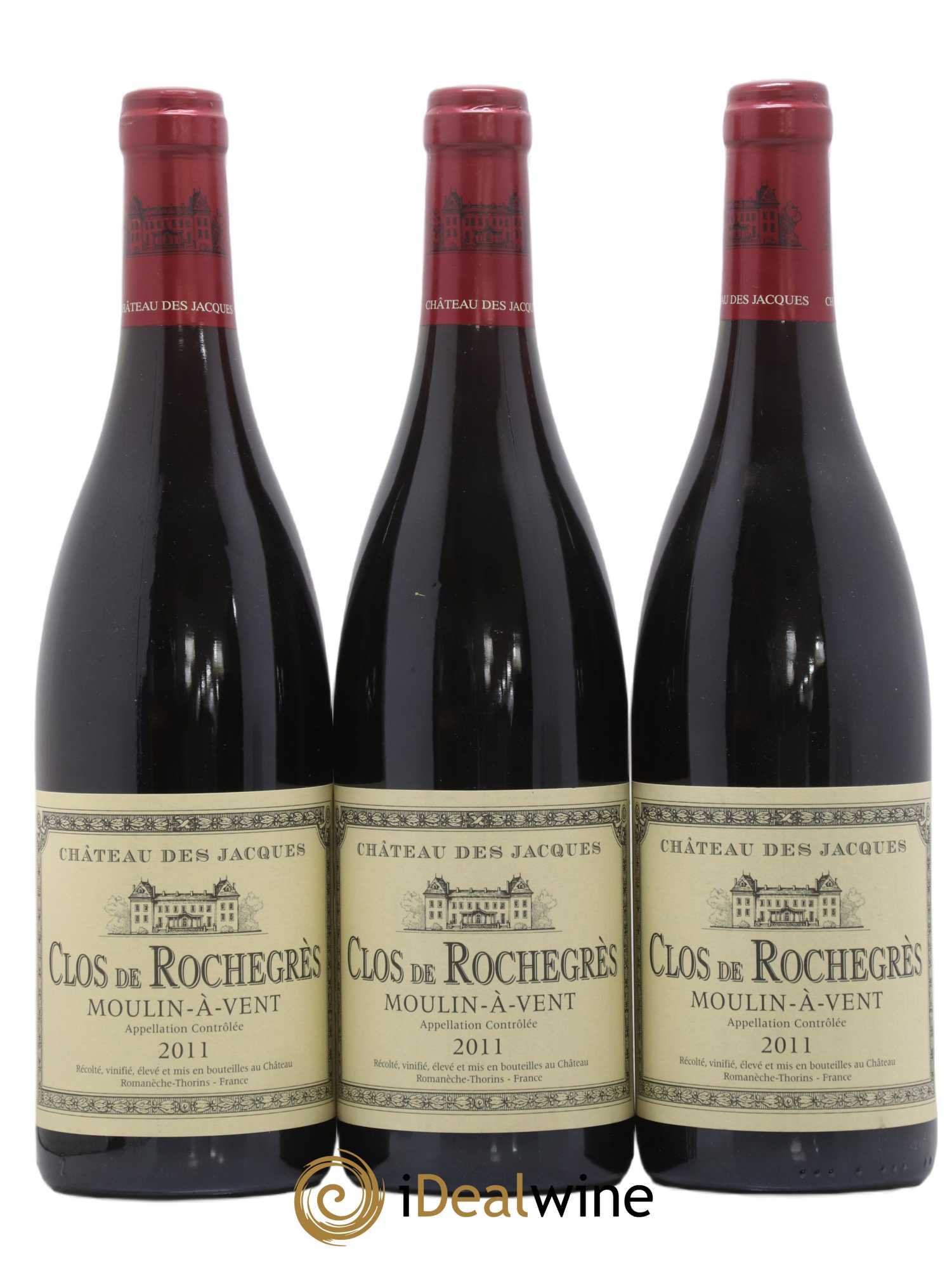 Moulin-à-Vent Clos de Rochegrès Château des Jacques 2011 - Posten von 3 Flaschen - 0