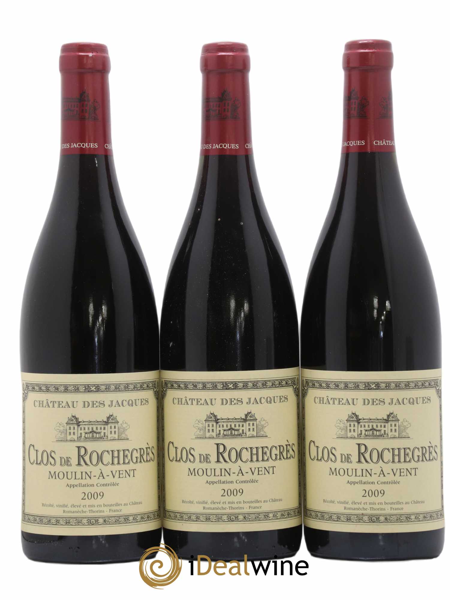 Moulin-à-Vent Clos de Rochegrès Château des Jacques 2009 - Lot de 3 bouteilles - 0
