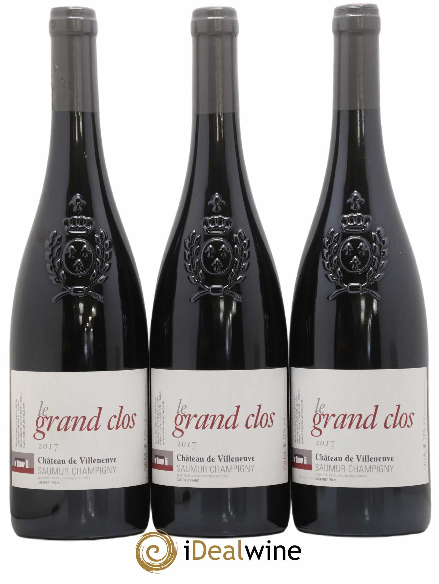 Saumur-Champigny Le Grand Clos Château de Villeneuve 2017 - Lot de 3 bouteilles - 0