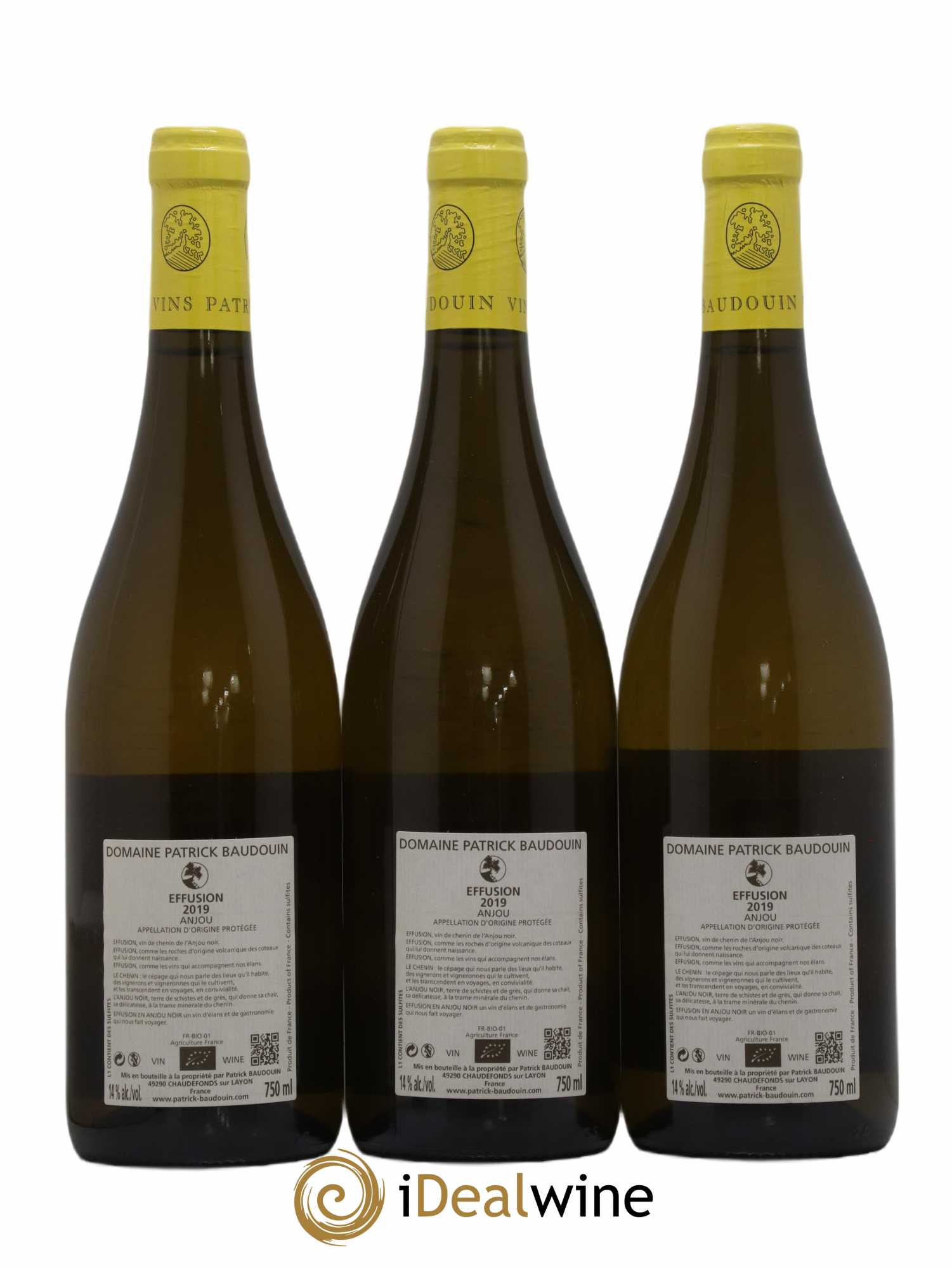 Anjou Effusion Patrick Baudouin 2019 - Lot of 3 bottles - 1