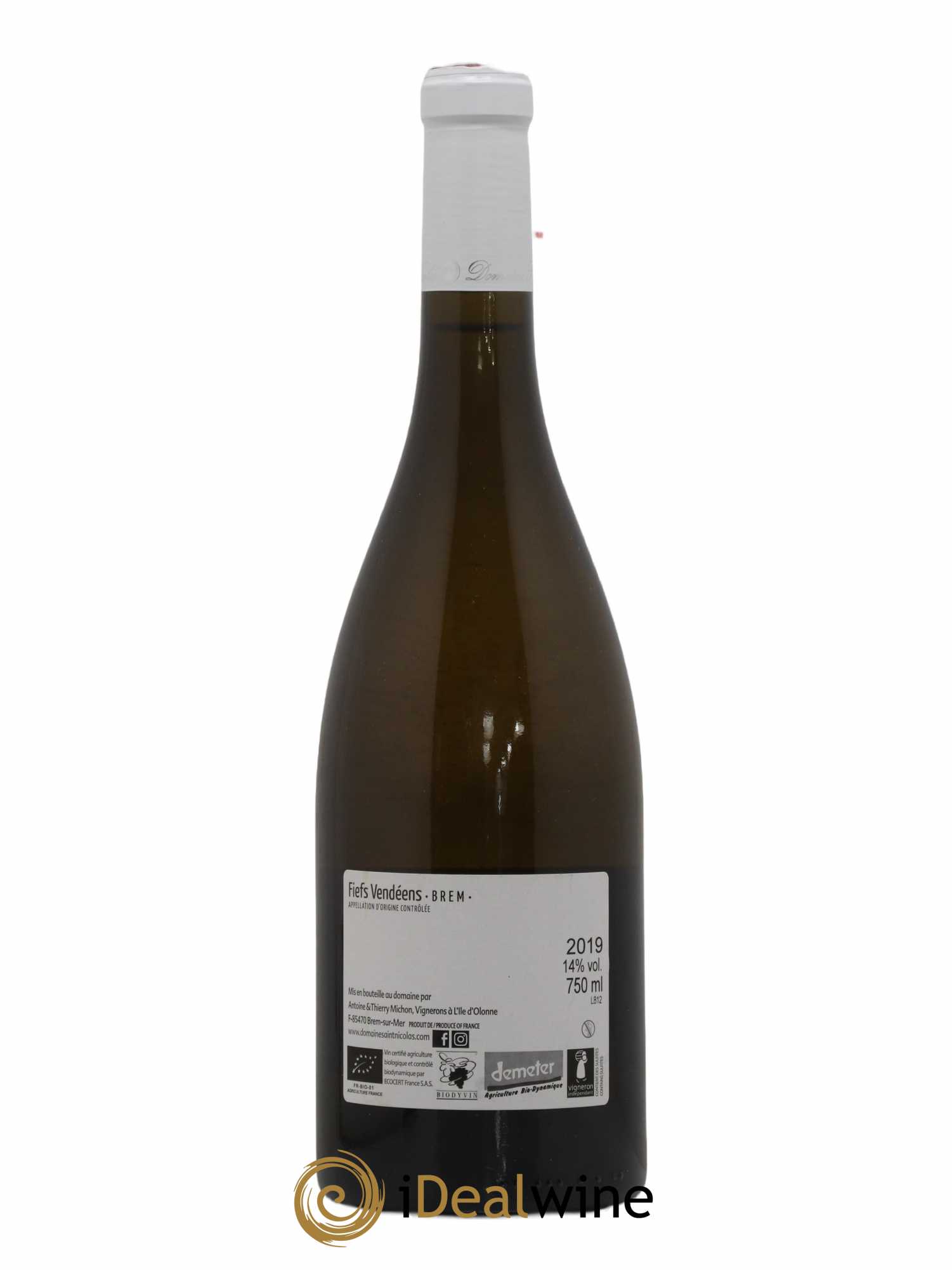 Fiefs Vendéens Brem Haut des Clous Domaine Saint Nicolas 2019 - Lot de 1 bouteille - 1