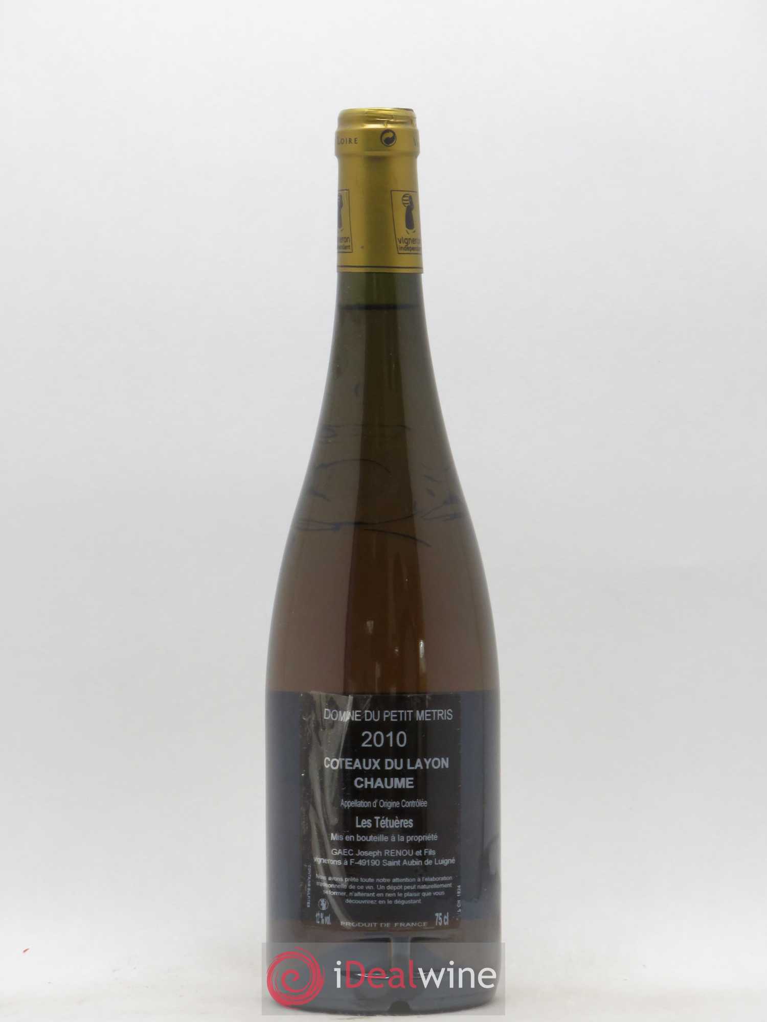 Coteaux du Layon Chaume Les Tetueres Domaine du Petit Metris 2010 - Lotto di 1 bottiglia - 1