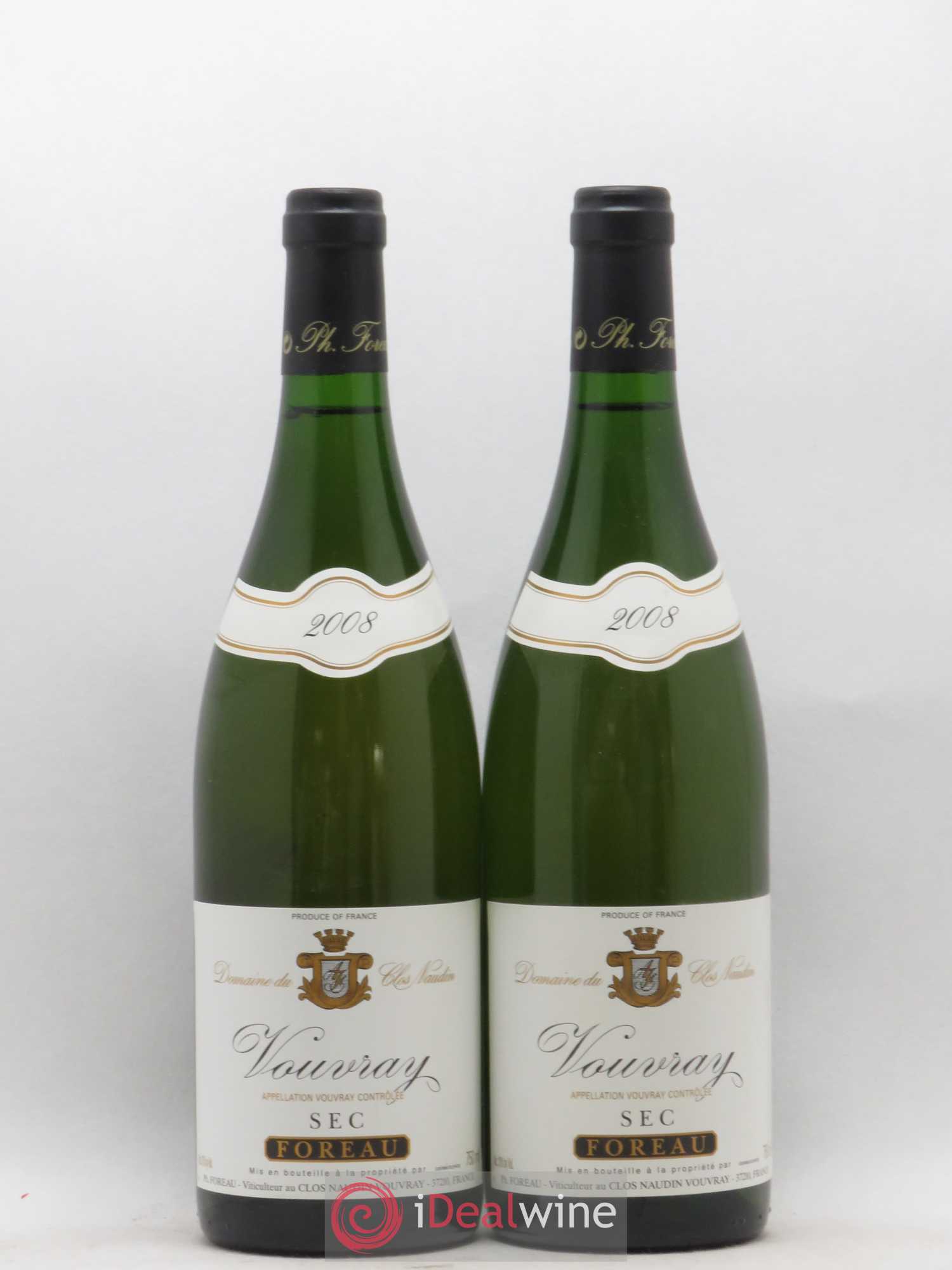 Vouvray Sec Clos Naudin - Philippe Foreau 2008 - Lot de 2 bouteilles - 0