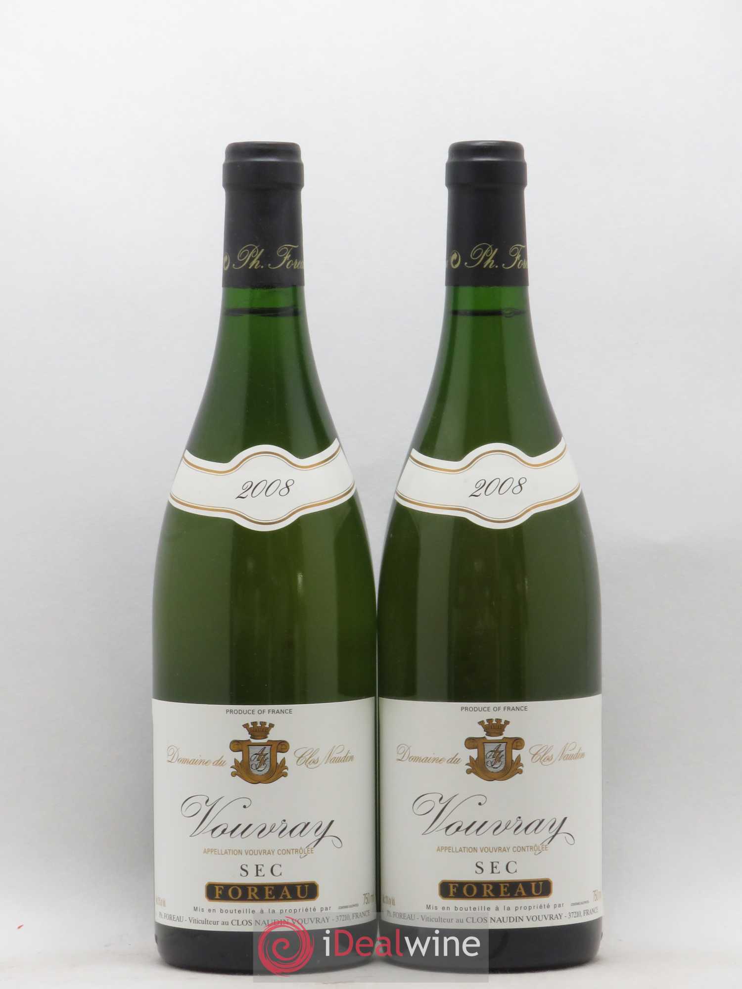 Vouvray Sec Clos Naudin - Philippe Foreau 2008 - Lot de 2 bouteilles - 0