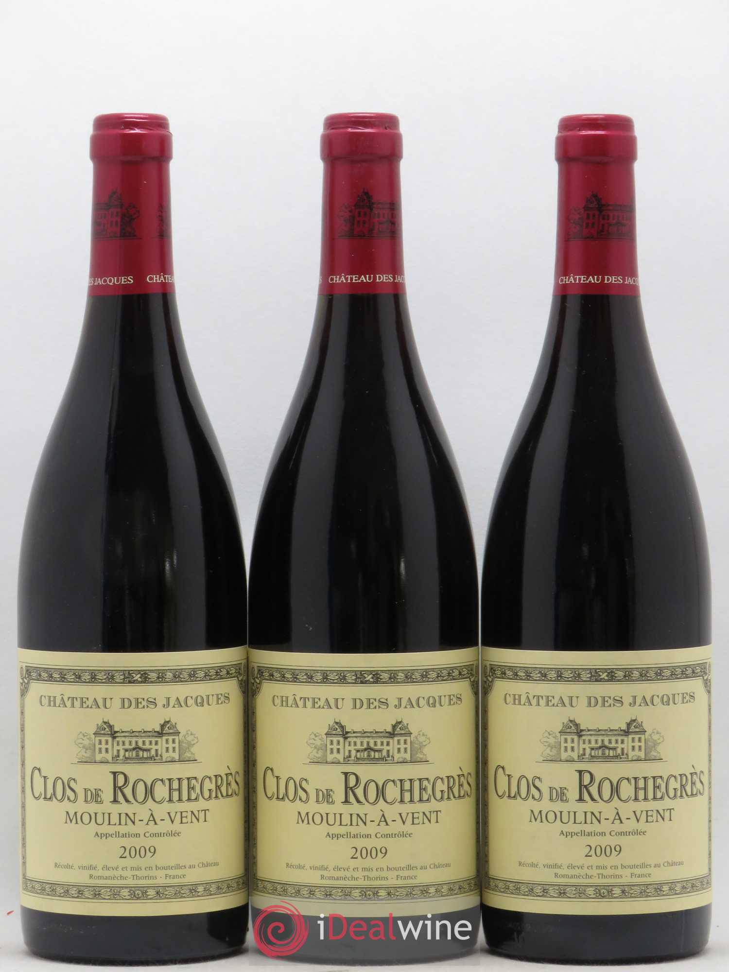 Moulin-à-Vent Clos de Rochegrès Château des Jacques 2009 - Lot de 3 bouteilles - 0