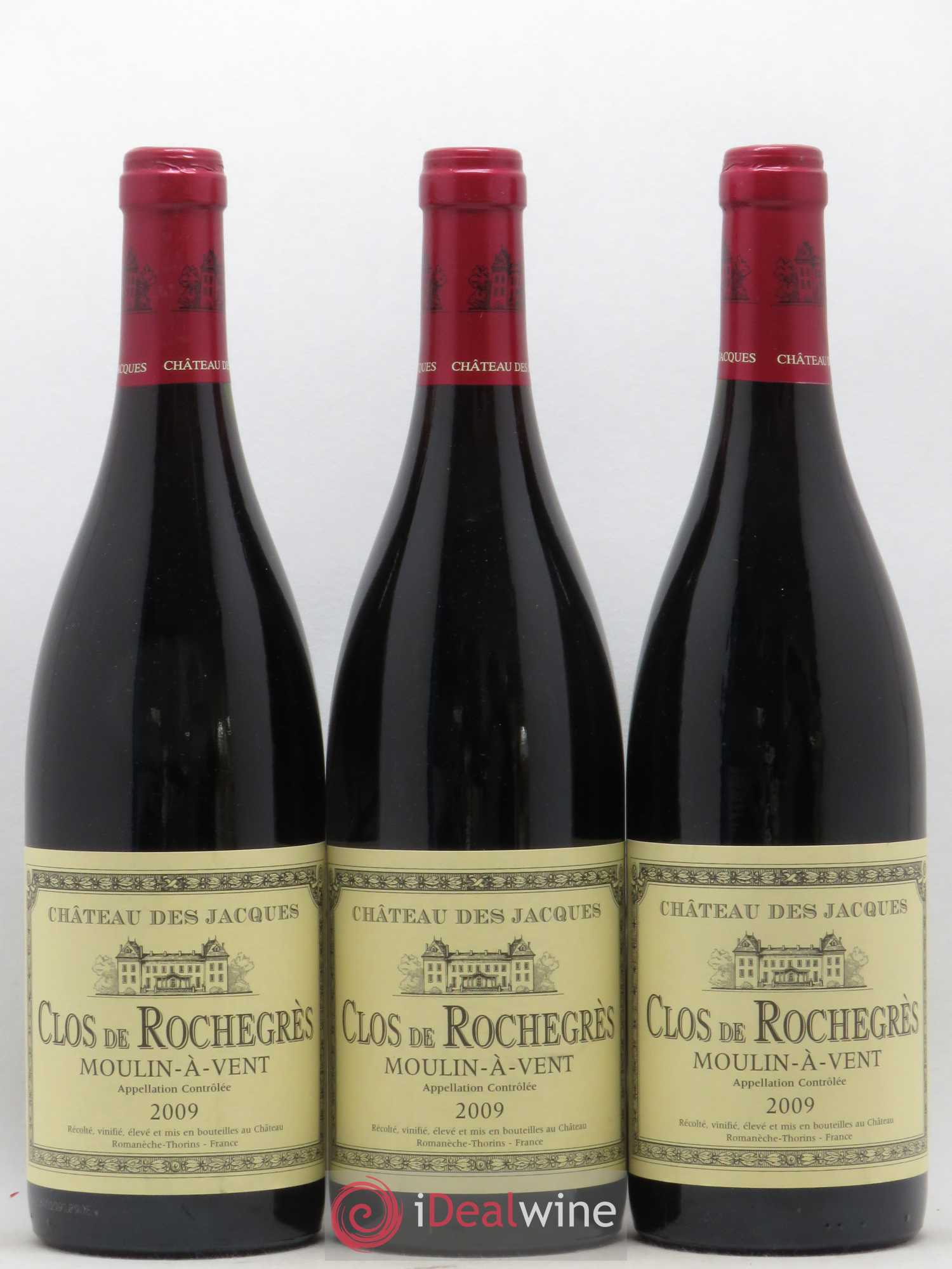 Moulin-à-Vent Clos de Rochegrès Château des Jacques 2009 - Lot de 3 bouteilles - 0
