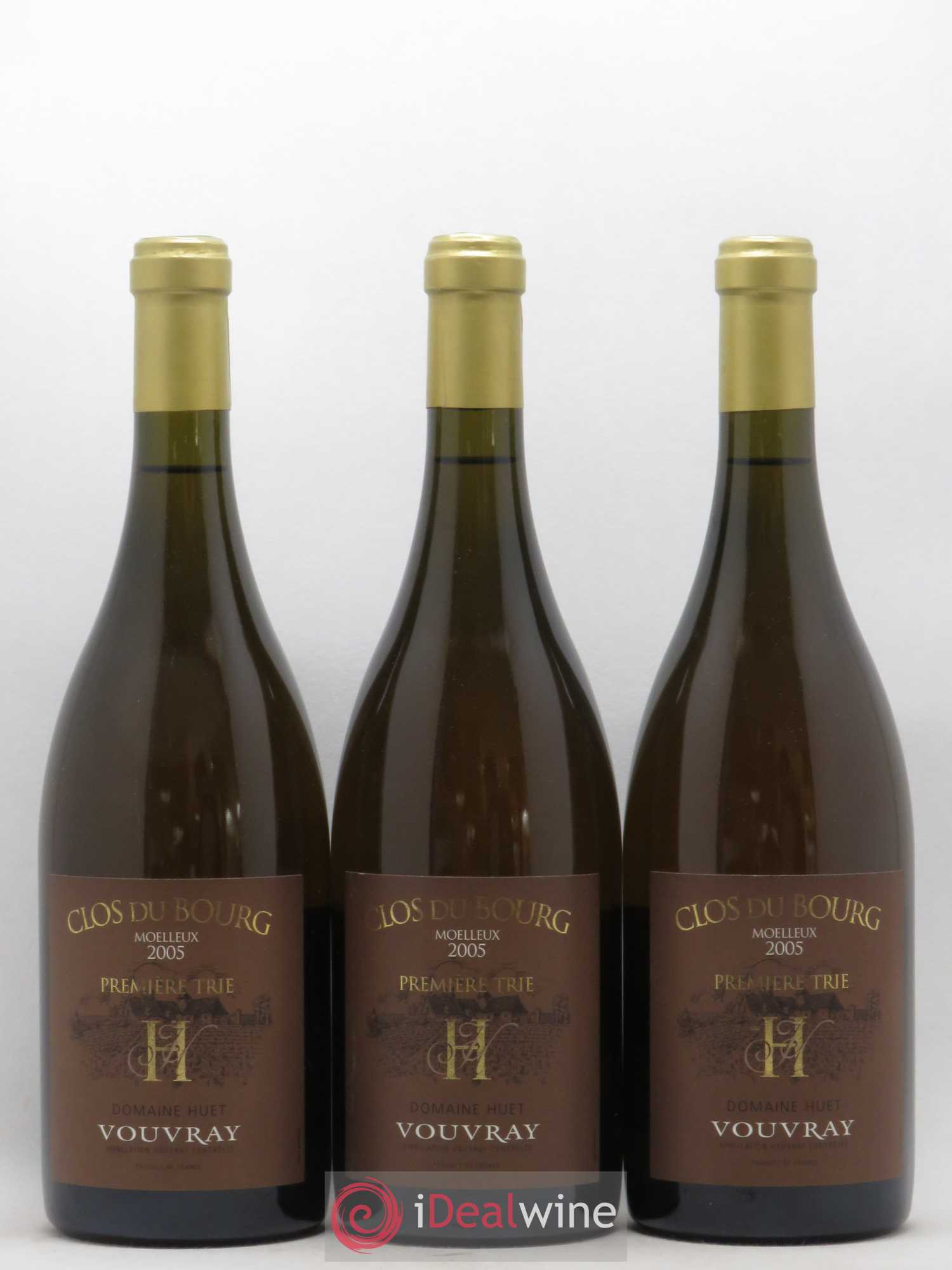 Vouvray Clos du Bourg Moelleux 1ère trie Domaine Huet (senza prezzo di riserva) 2005 - Lotto di 3 bottiglie - 0