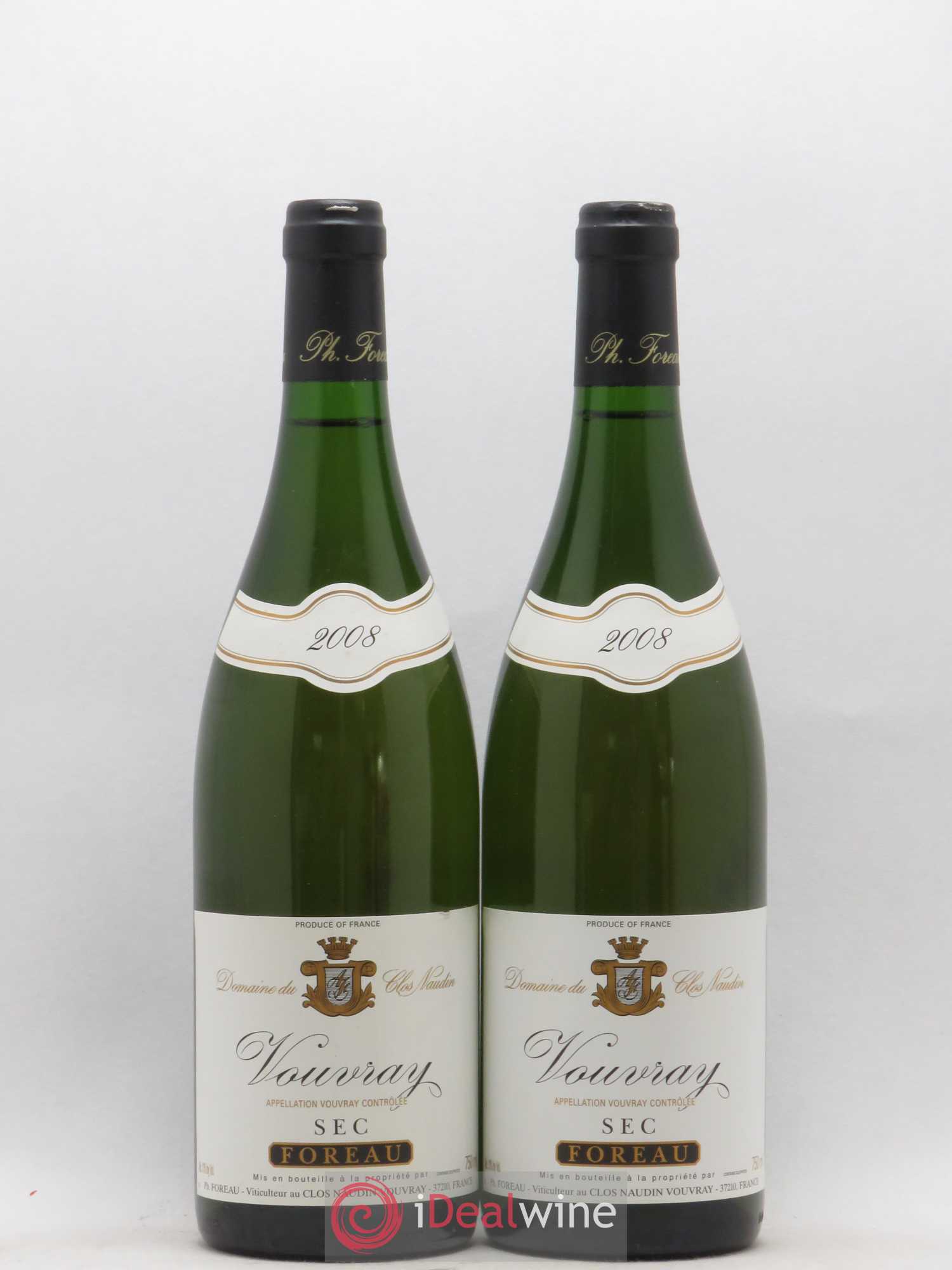 Vouvray Sec Clos Naudin - Philippe Foreau 2008 - Lot de 2 bouteilles - 0