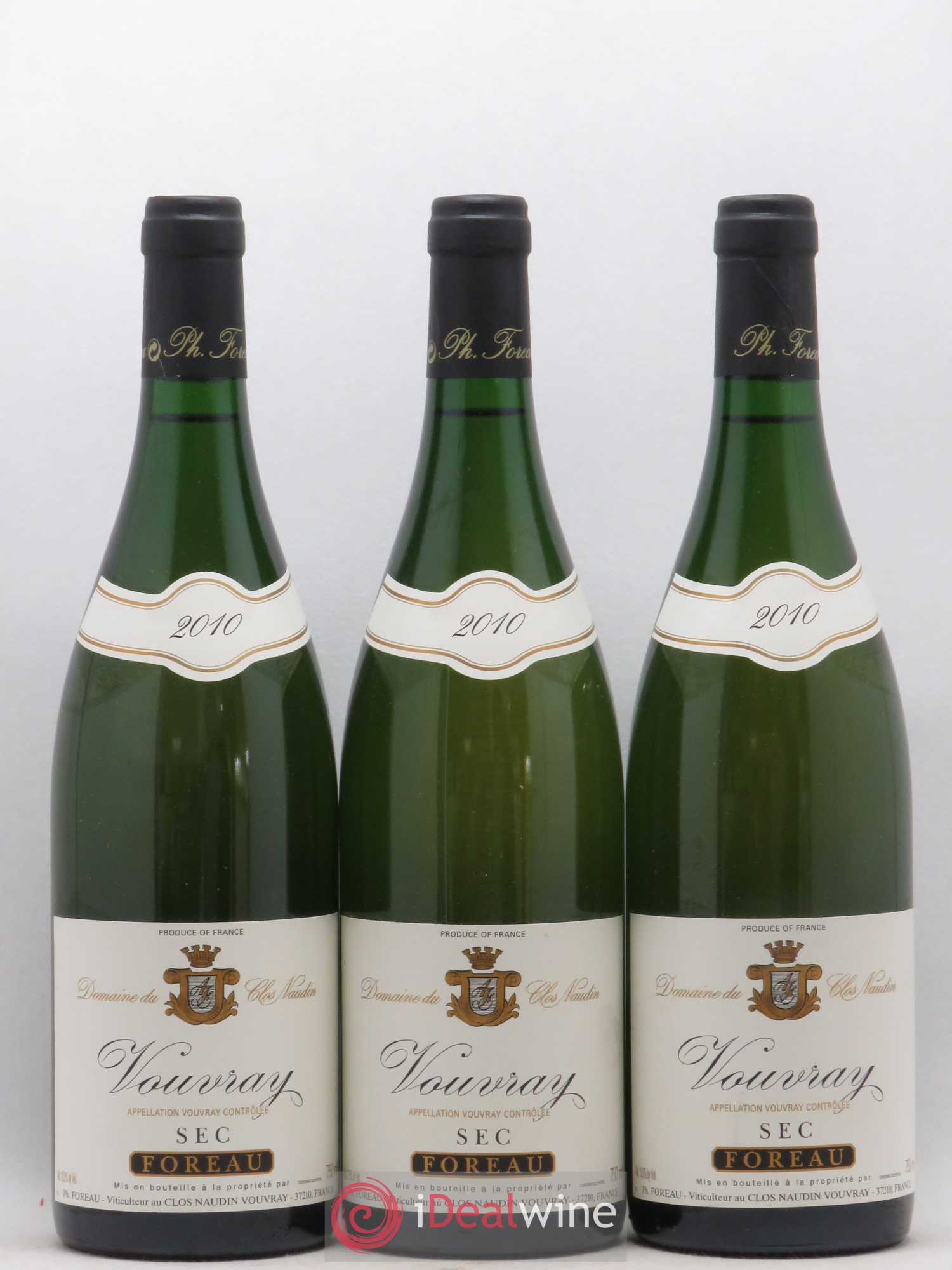 Vouvray Sec Clos Naudin - Philippe Foreau 2010 - Lot de 3 bouteilles - 0