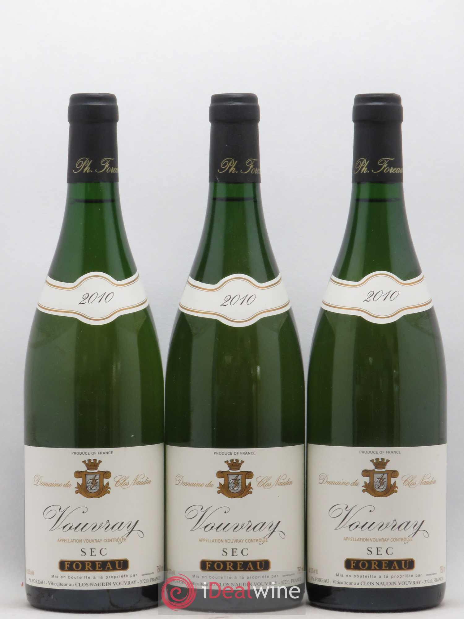 Vouvray Sec Clos Naudin - Philippe Foreau 2010 - Lot de 3 bouteilles - 0