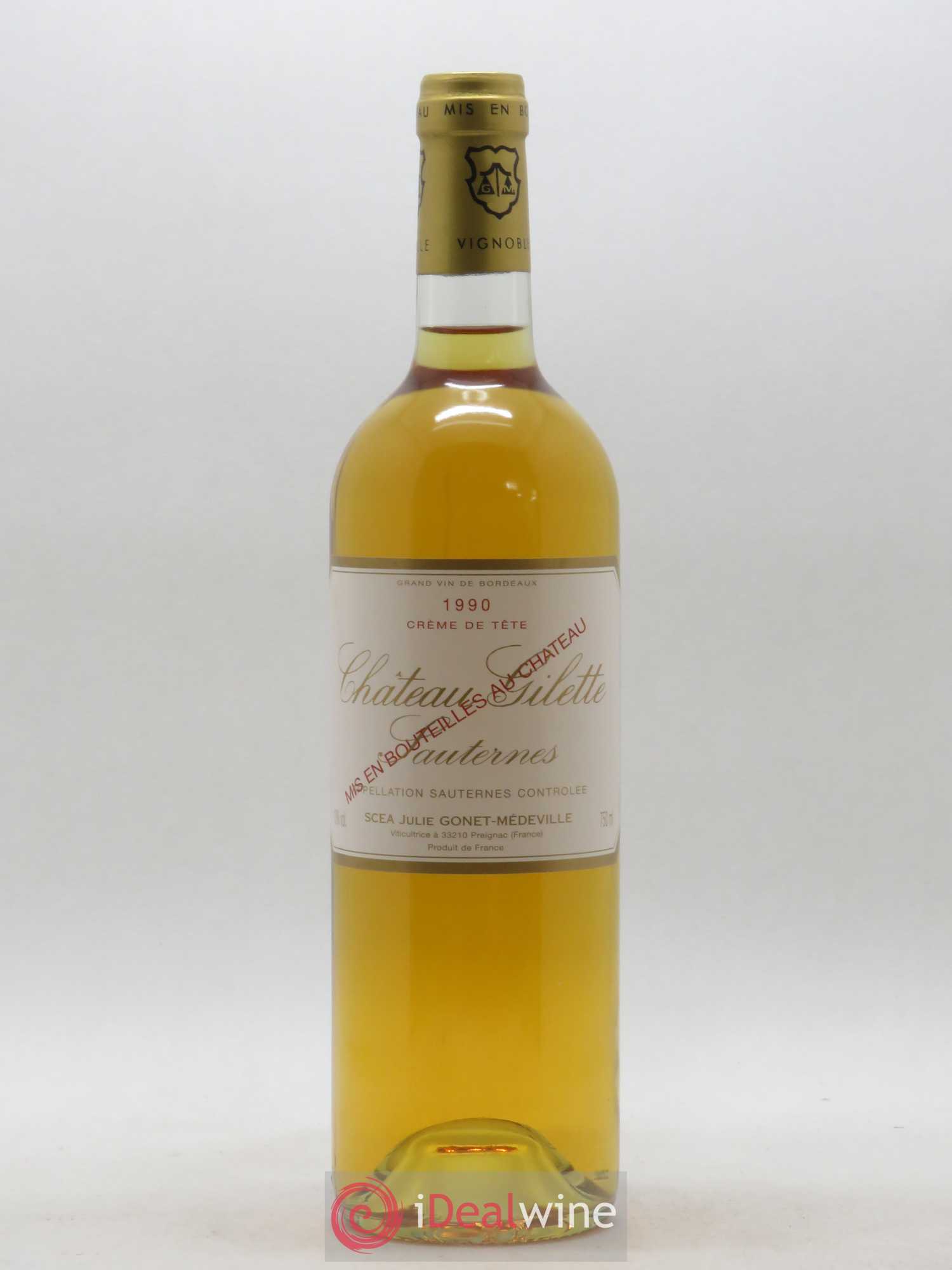 Château Gilette - Crème de Tête 1990 - Lotto di 1 bottiglia - 0