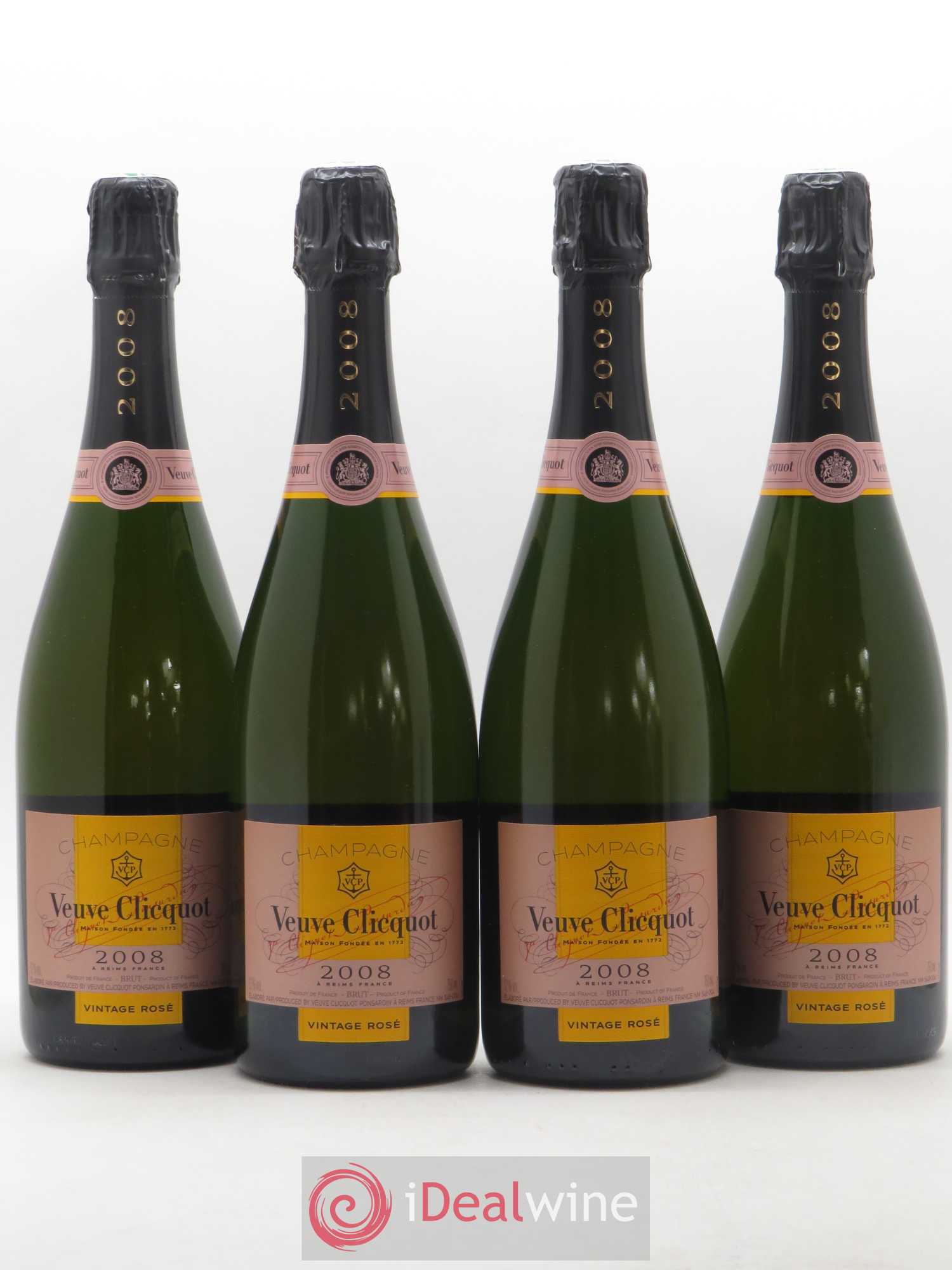 Vintage Rosé Veuve Clicquot 2008 - Lot de 4 bouteilles - 0