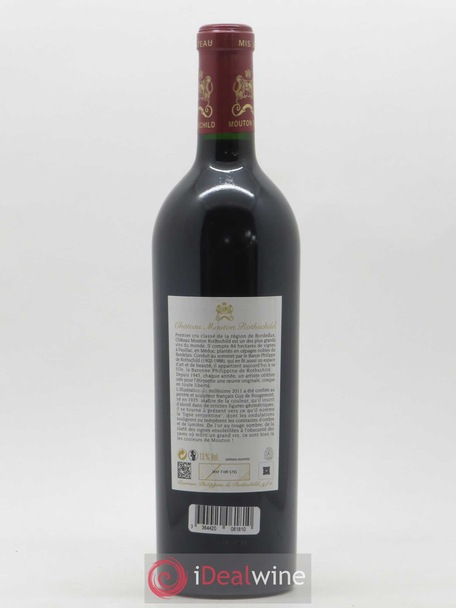 Château Mouton Rothschild 1er Grand Cru Classé 2011 - Lot de 1 bouteille - 1