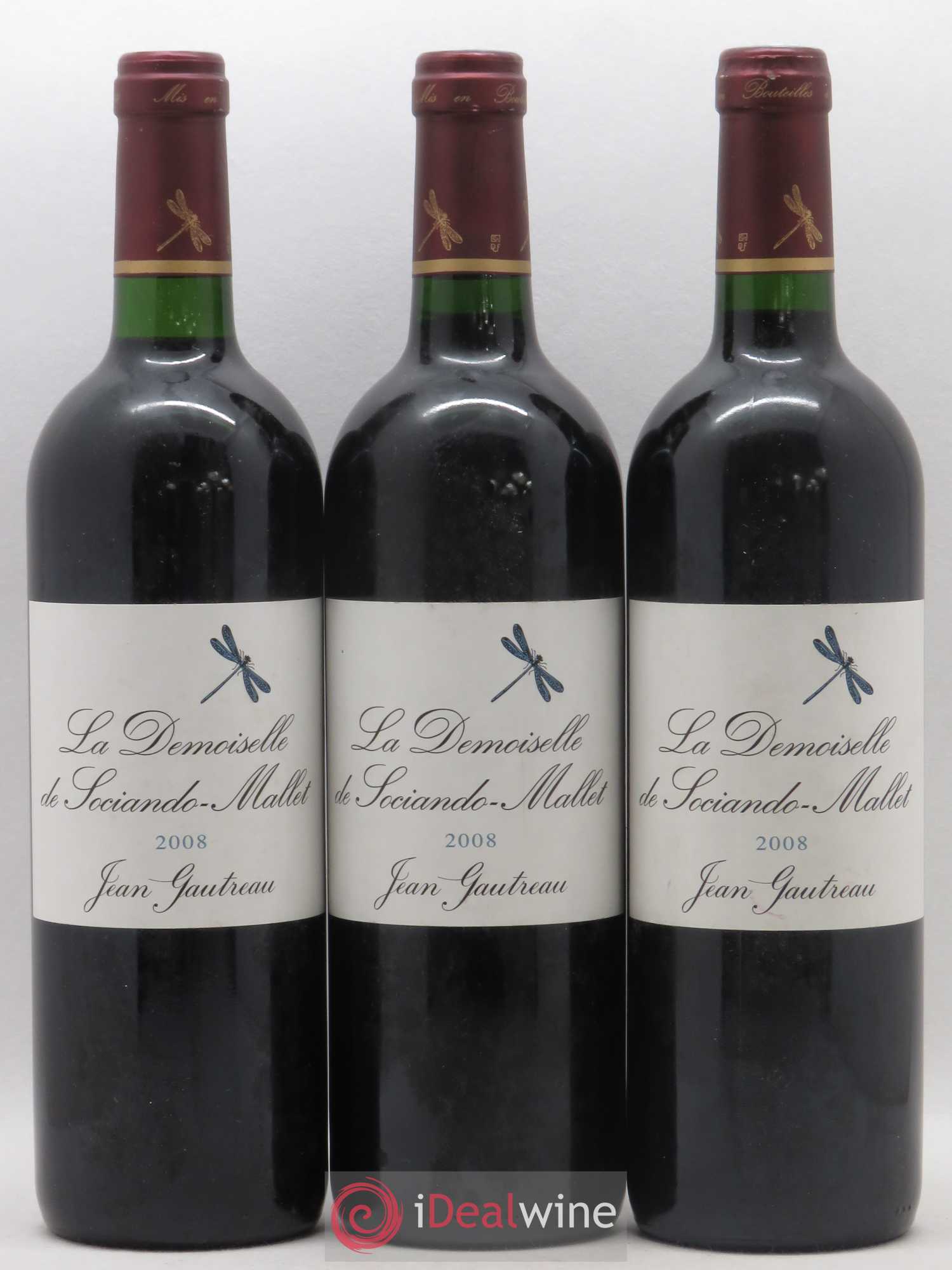 Demoiselle de Sociando Mallet Second Vin 2008 - Lot de 3 bouteilles - 0