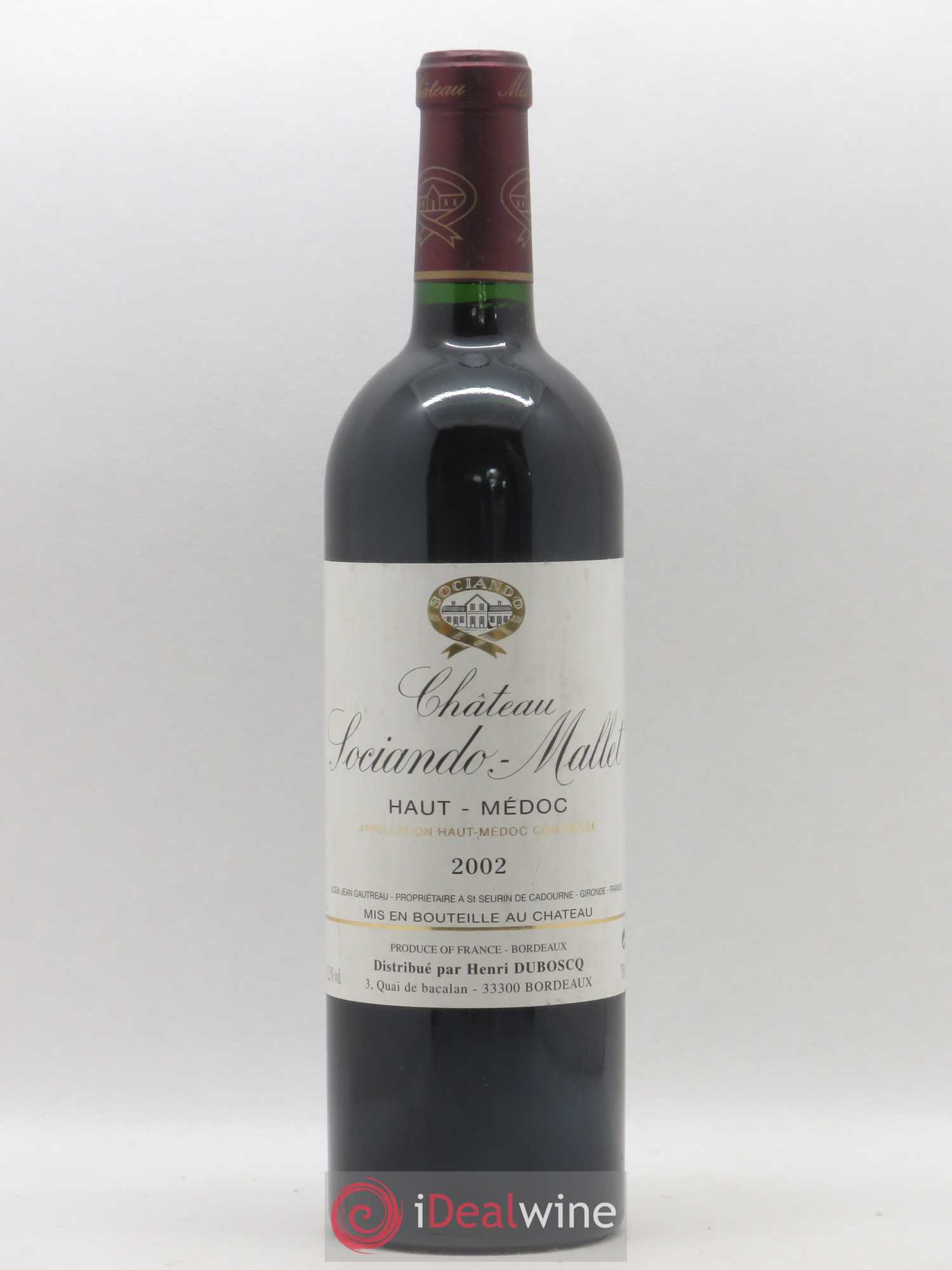 Château Sociando Mallet 2002 - Lot de 1 bouteille - 0