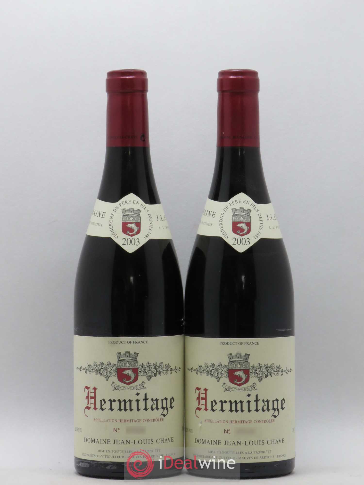 Hermitage Jean-Louis Chave 2003 - Lot de 2 bouteilles - 0