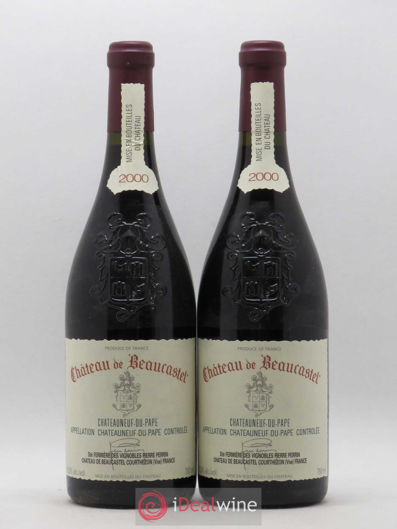 Châteauneuf-du-Pape Château de Beaucastel Famille Perrin 2000 - Lot de 2 bouteilles - 0