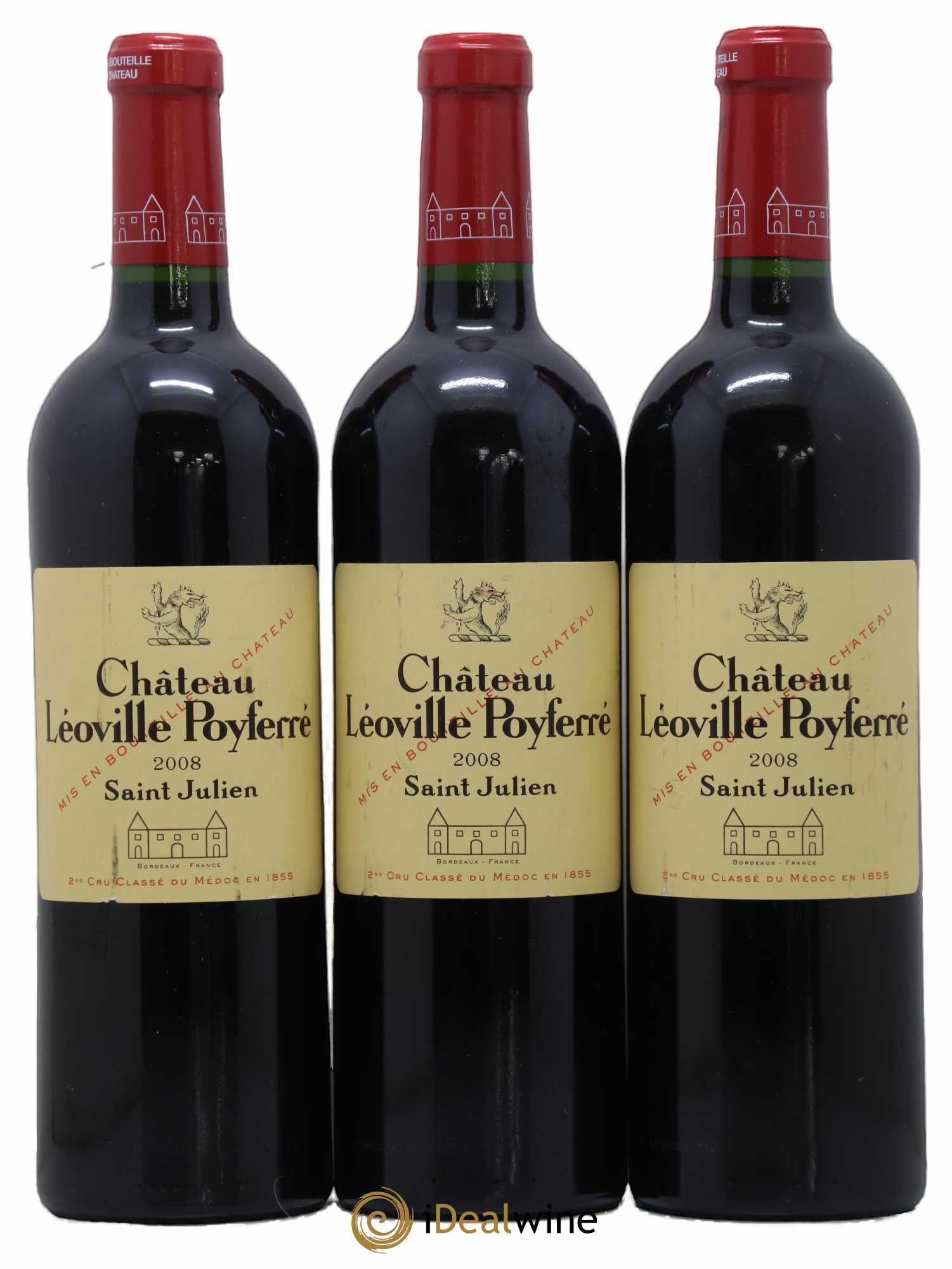 Château Léoville Poyferré 2ème Grand Cru Classé 2008 - Lot de 3 bouteilles - 0