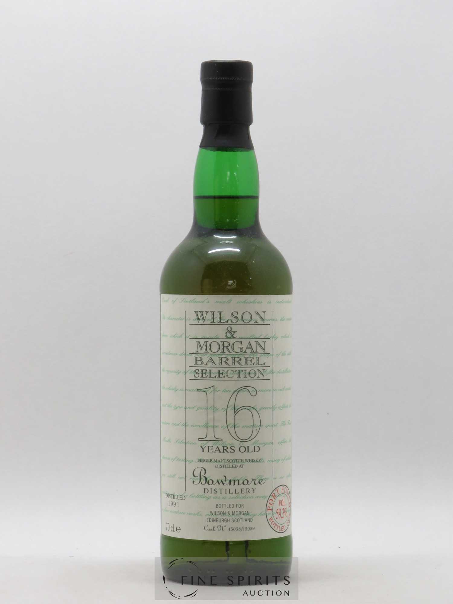 Bowmore 16 years 1991 Wilson & Morgan Barrel Selection Cask n° 15058-9 bottled 2008 - Lot de 1 bouteille - 1