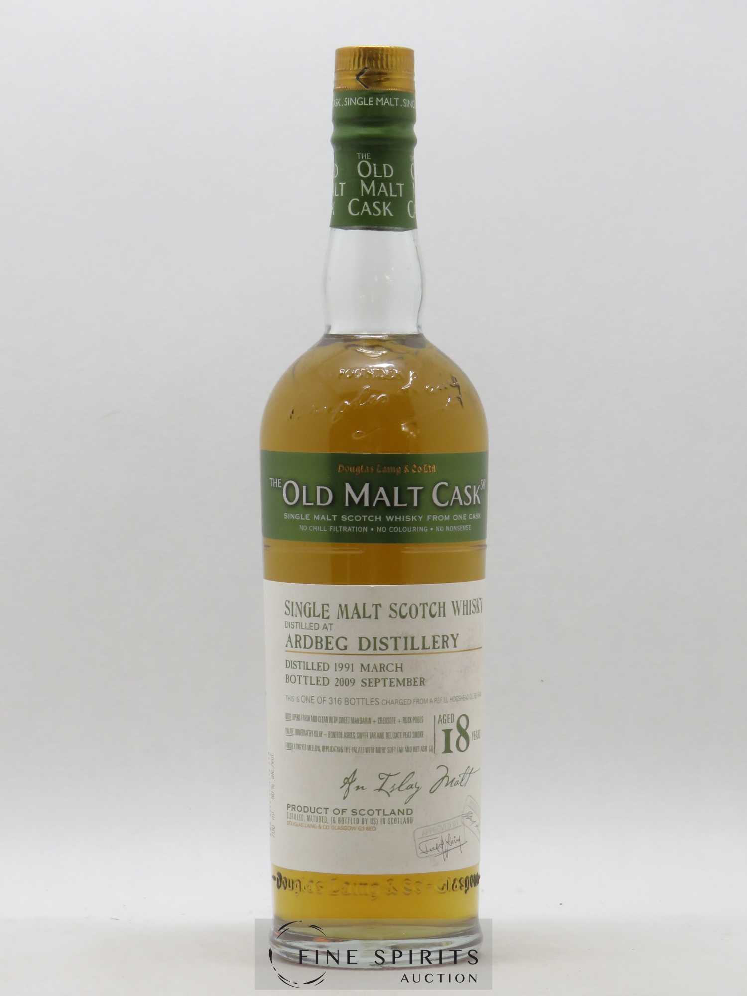 Ardbeg 18 years 1991 Douglas Laing Cask n° 5449 bottled 2009 Old Malt Cask - Lot de 1 bouteille - 1