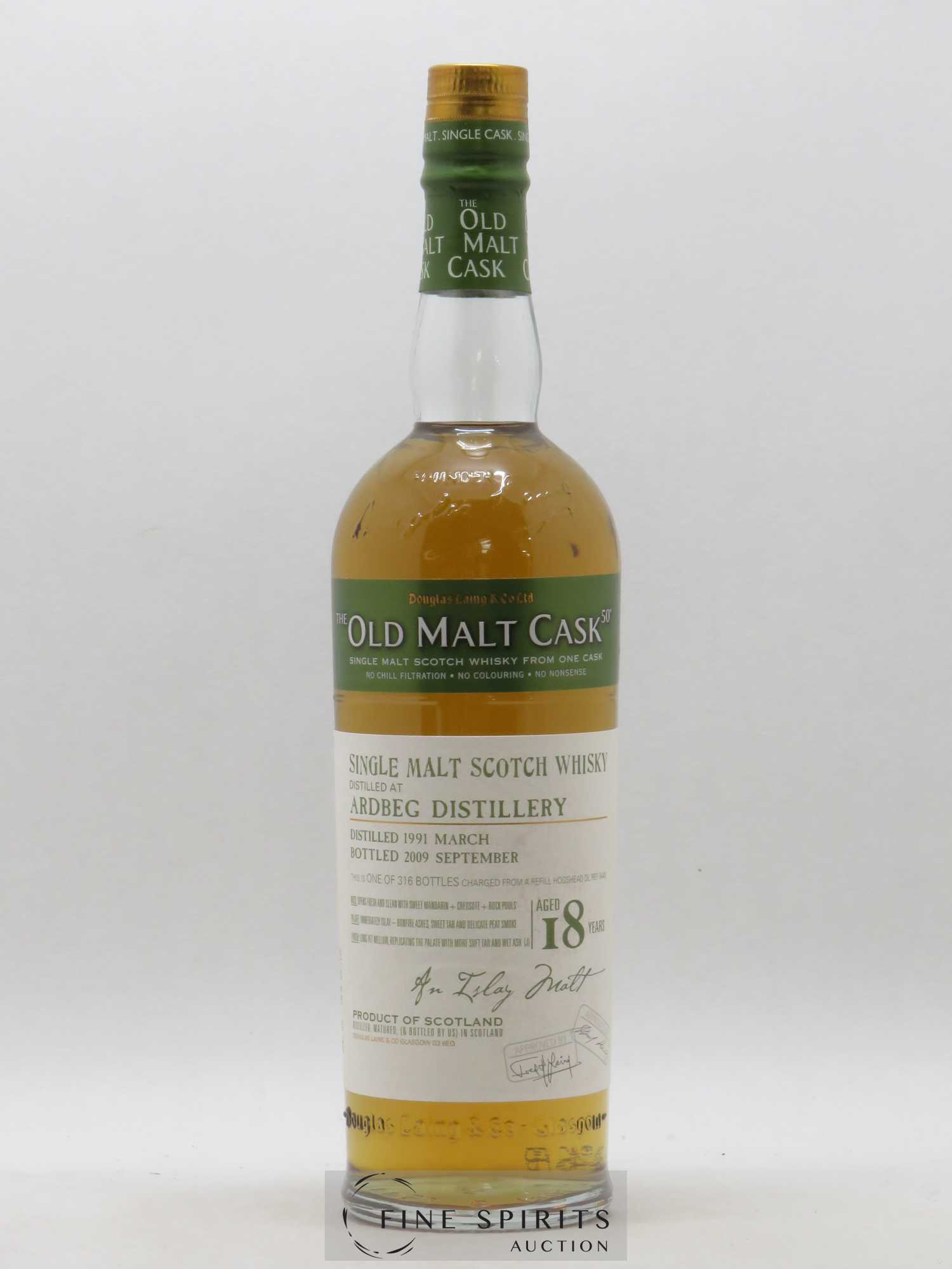 Ardbeg 18 years 1991 Douglas Laing Cask n° 5449 bottled 2009 Old Malt Cask - Lot de 1 bouteille - 1