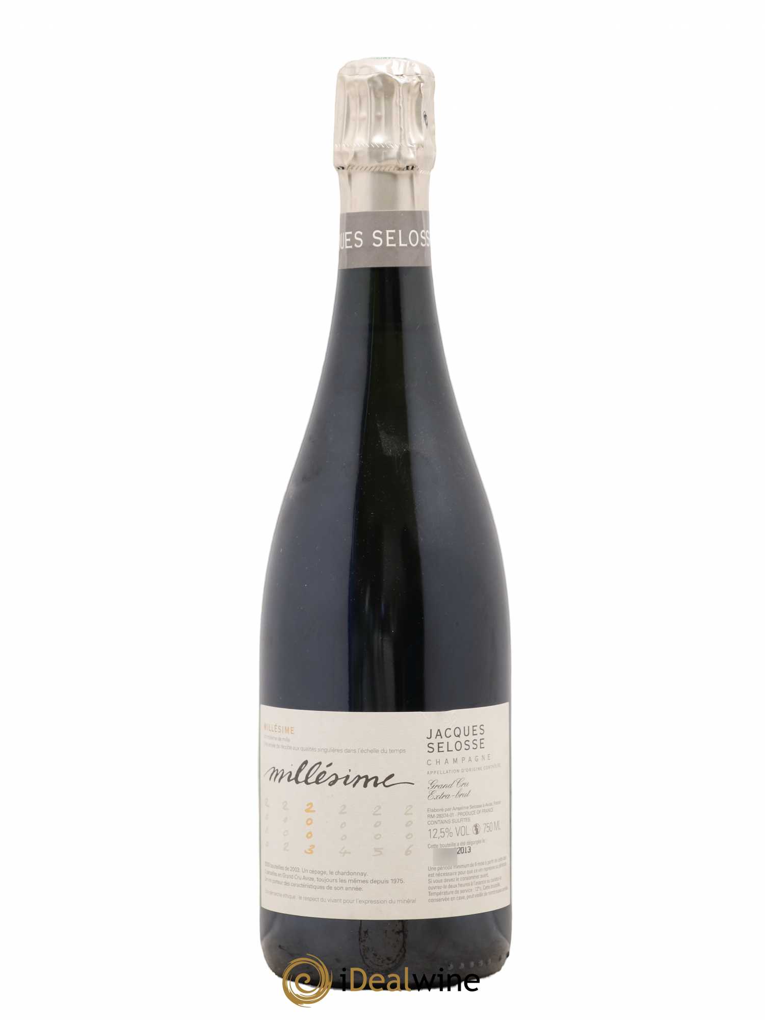 Blanc de Blancs Grand Cru Extra-Brut Jacques Selosse 2003 - Lot de 1 bouteille - 0