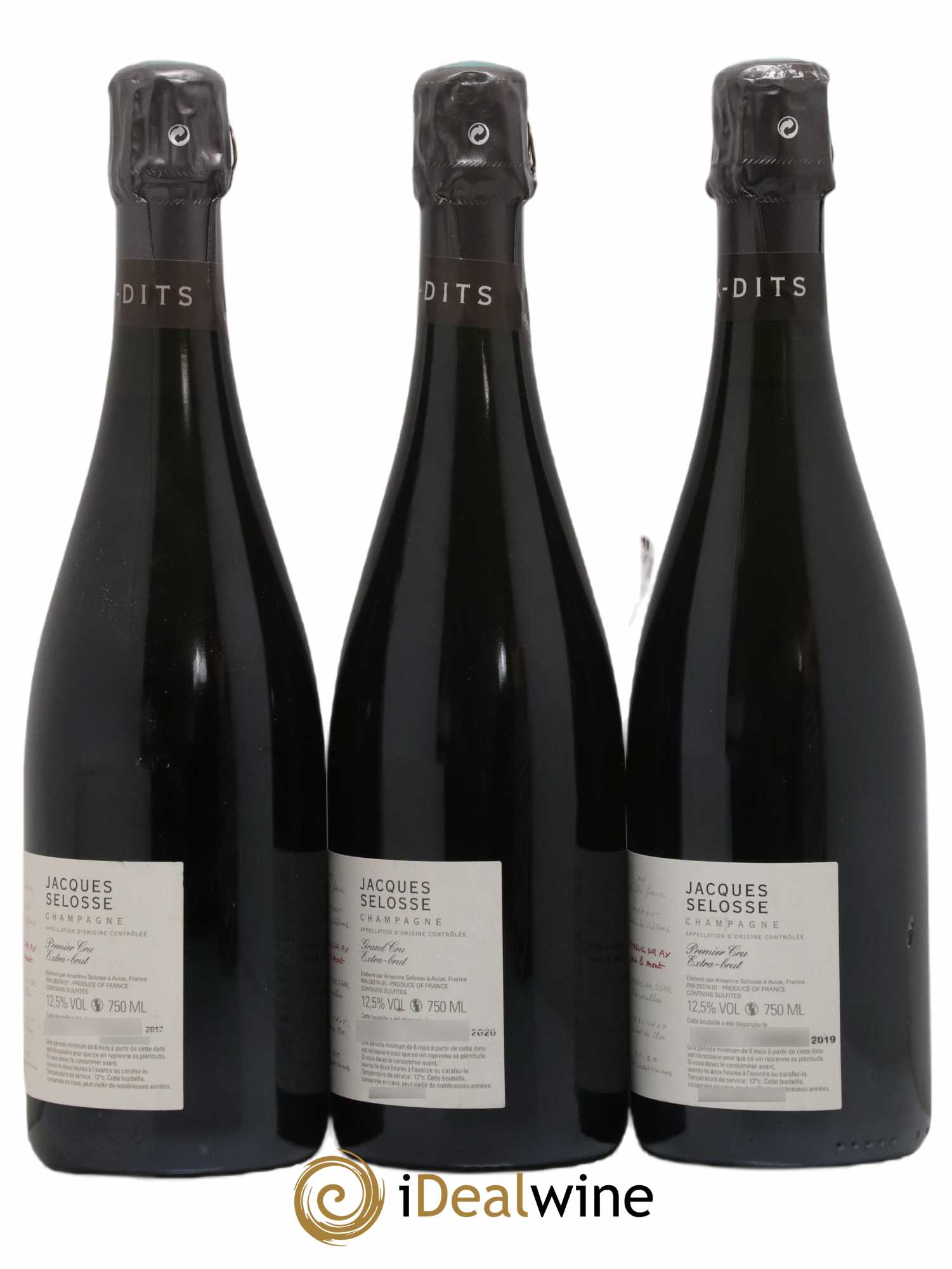 Mareuil sur Ay Sous le Mont Extra-Brut Jacques Selosse - Lot of 3 bottles - 1