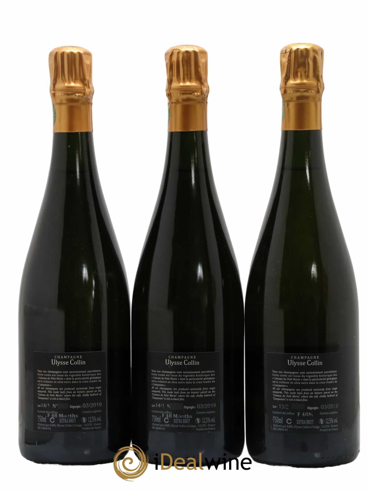 Les Roises Blanc de Blancs Extra-Brut Ulysse Collin - Lot of 3 bottles - 1