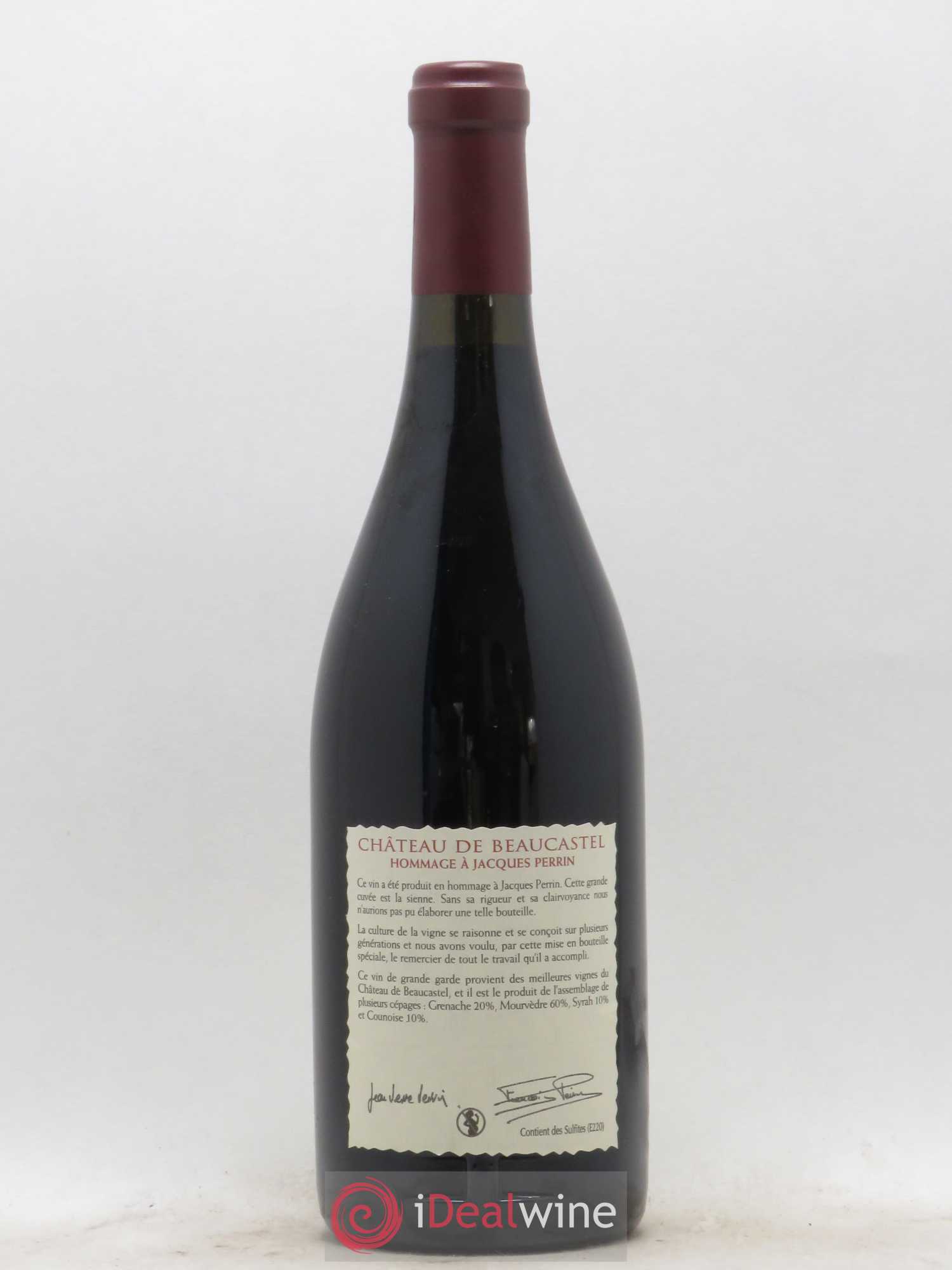 Châteauneuf-du-Pape Château de Beaucastel Hommage à Jacques Perrin Famille Perrin 2007 - Lot de 1 bouteille - 1